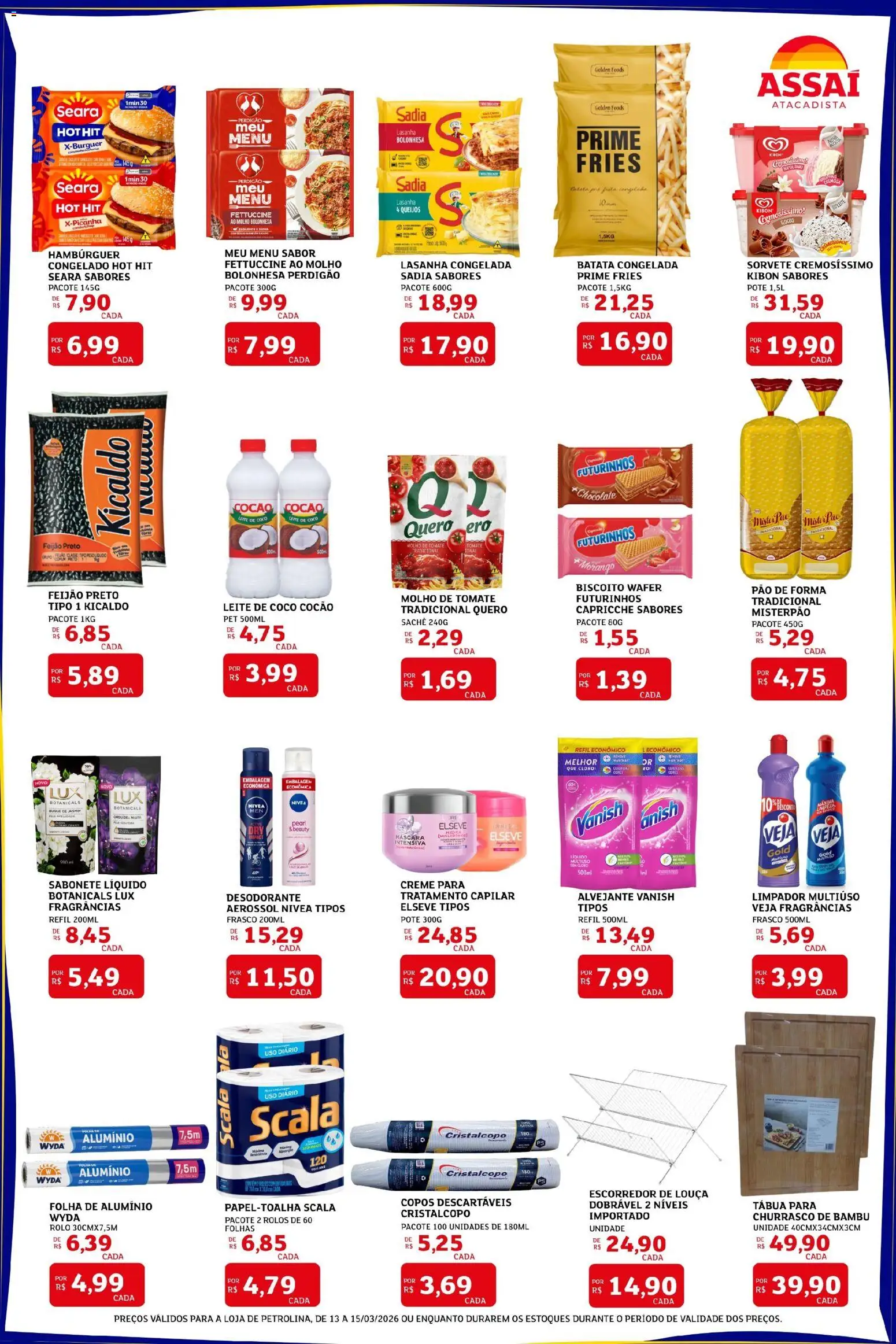 Assaí Atacadista Folheto - válido de 13.03.2026 | Página: 2 | Produtos: Alvejante, Limpador multiuso, Vanish, Sabonete líquido