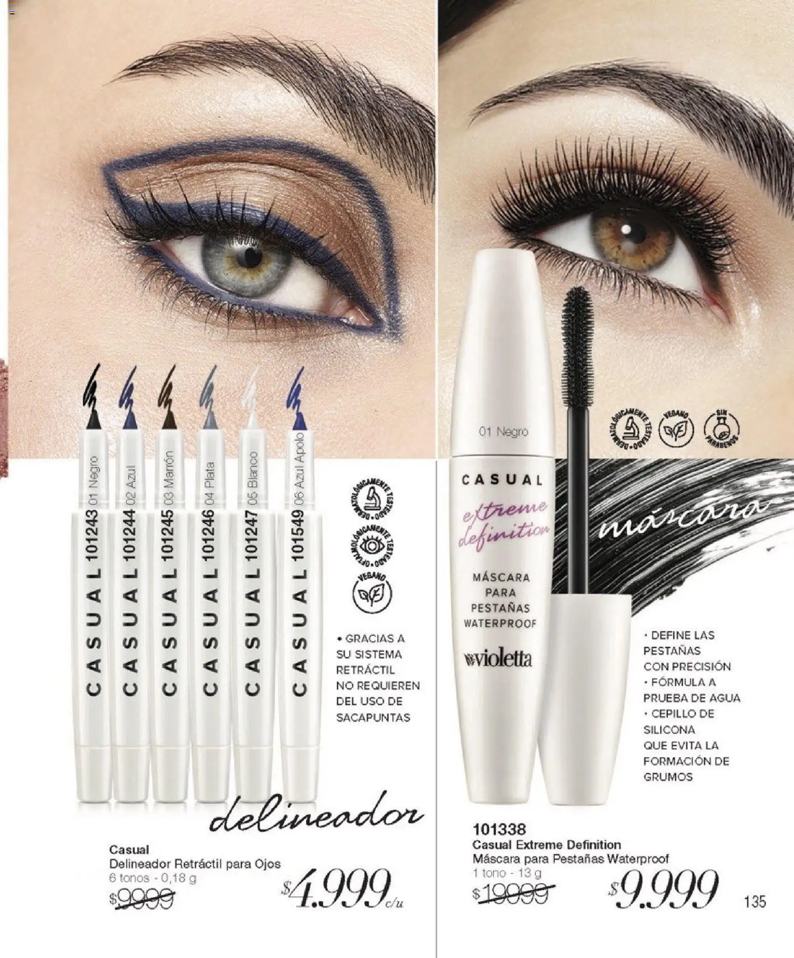 Violetta catálogo │ válido desde el 01.02.2026 | Página: 135 | Productos: Sacapuntas, Cepillo, Máscara, Delineador