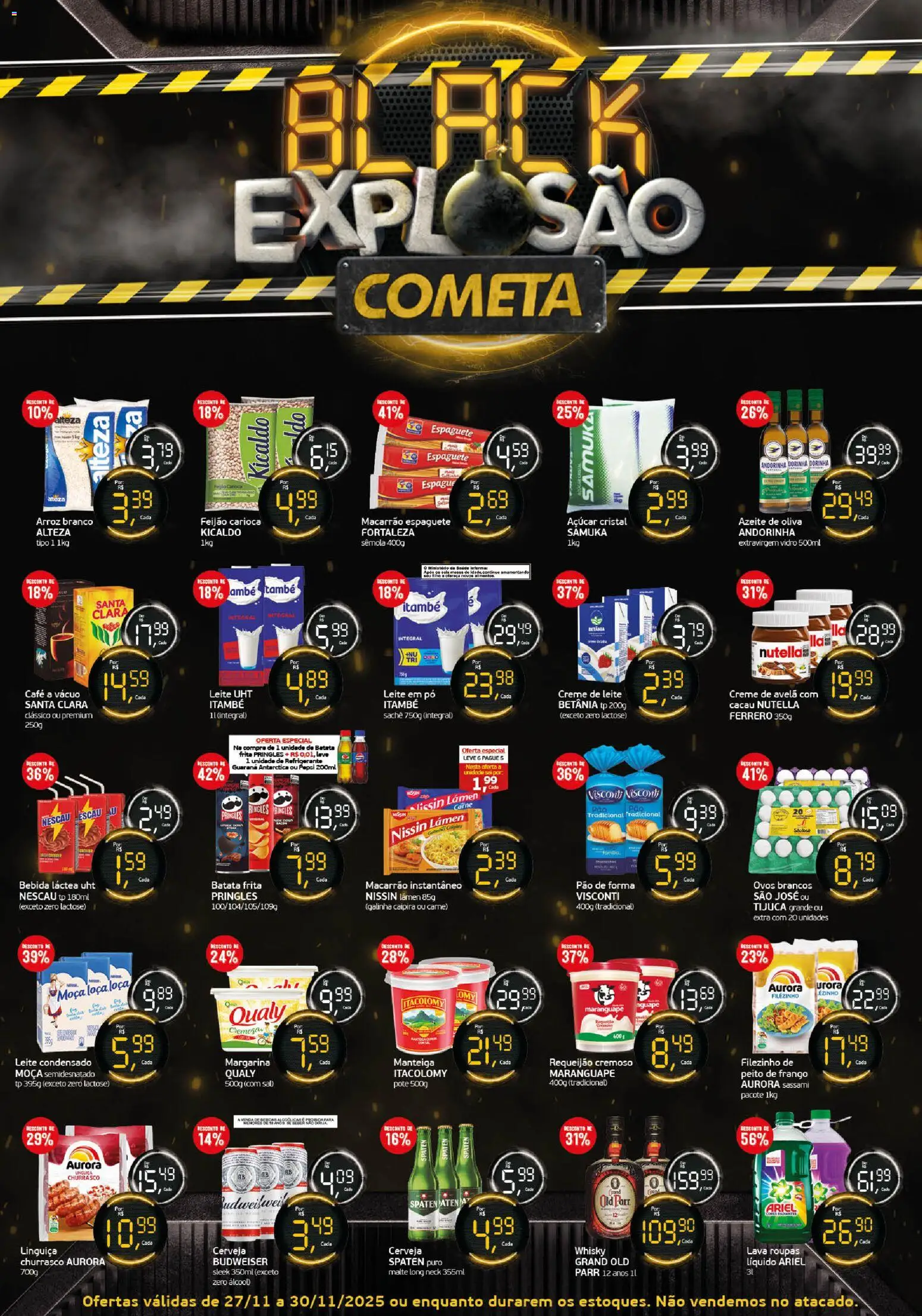 Cometa Supermercados Folheto - válido de 27.11.2025 | Página: 1 | Produtos: Ovos, Pão, Pão de forma, Frango