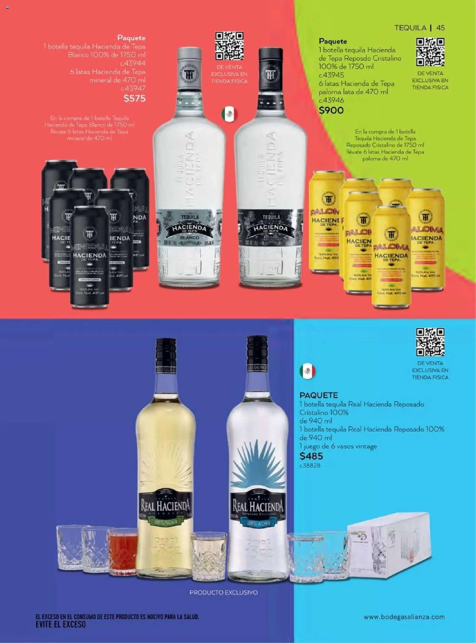 Nuevas ofertas de Bodegas Alianza válidas en toda la República Mexicana desde el 01.04.2026. ¡Encuentra las mejores ofertas en Bodegas Alianza catálogo! | Página: 47 | Productos: Tequila, Juego, Botella, Vasos