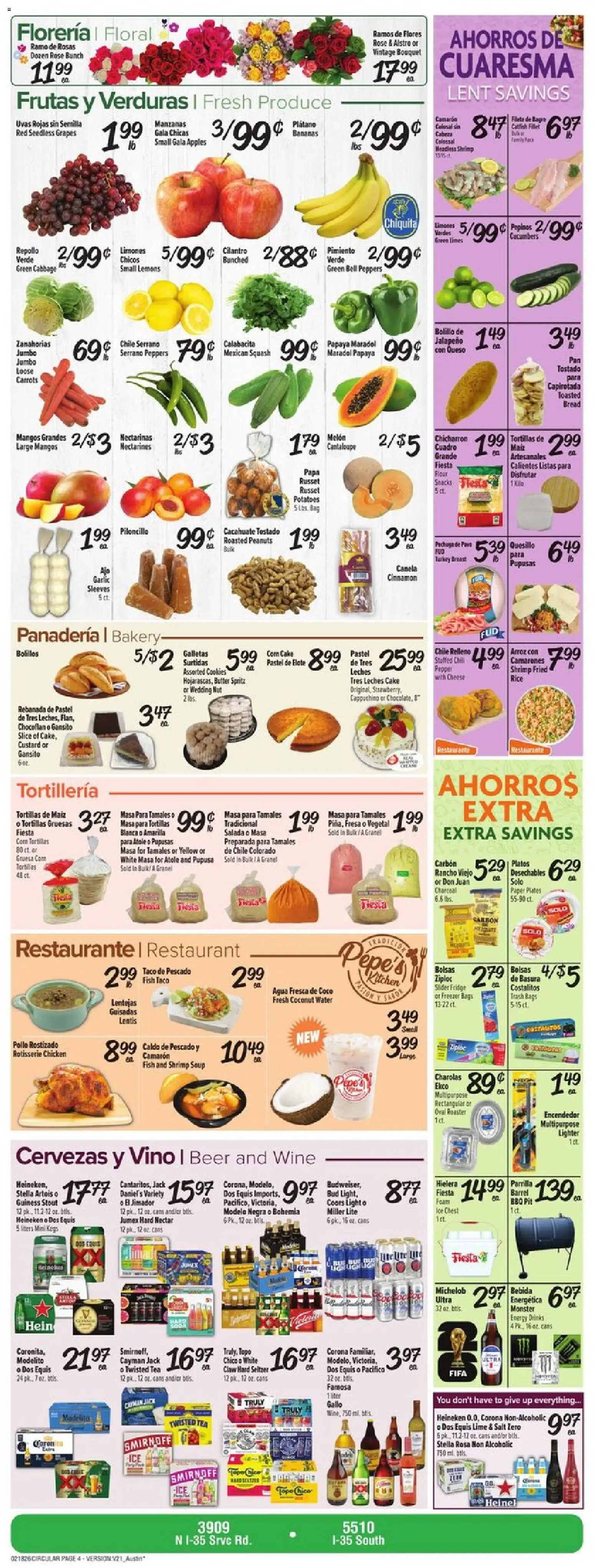 Fiesta Mart Weekly Ad - valid from 18.02.2026 | Page: 4 | Products: Butter, Cheese, Wine, Lighter