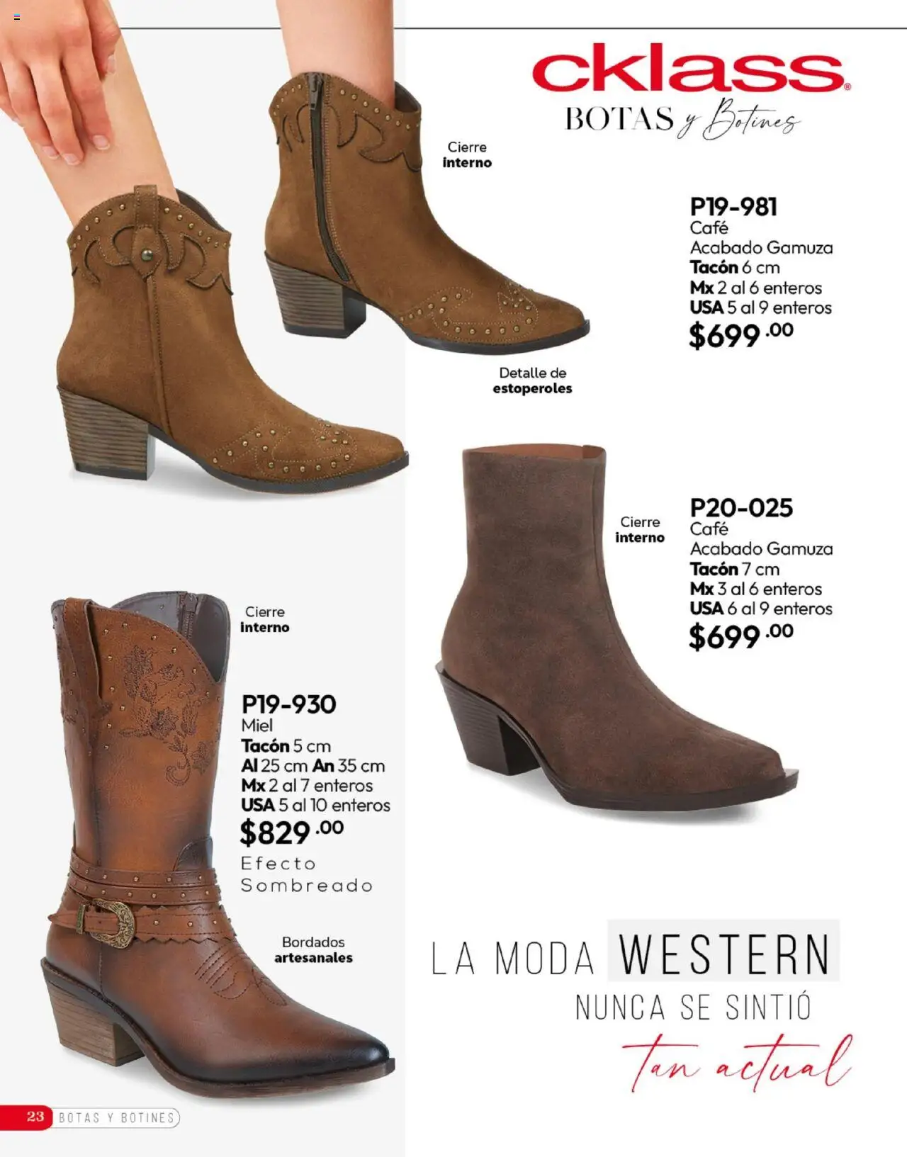 Nuevas ofertas de Cklass válidas en toda la República Mexicana desde el 16.09.2025. ¡Encuentra las mejores ofertas en Cklass - Catálogo Invierno Calzado! | Página: 24 | Productos: Botas, Café, Gamuza, Botines