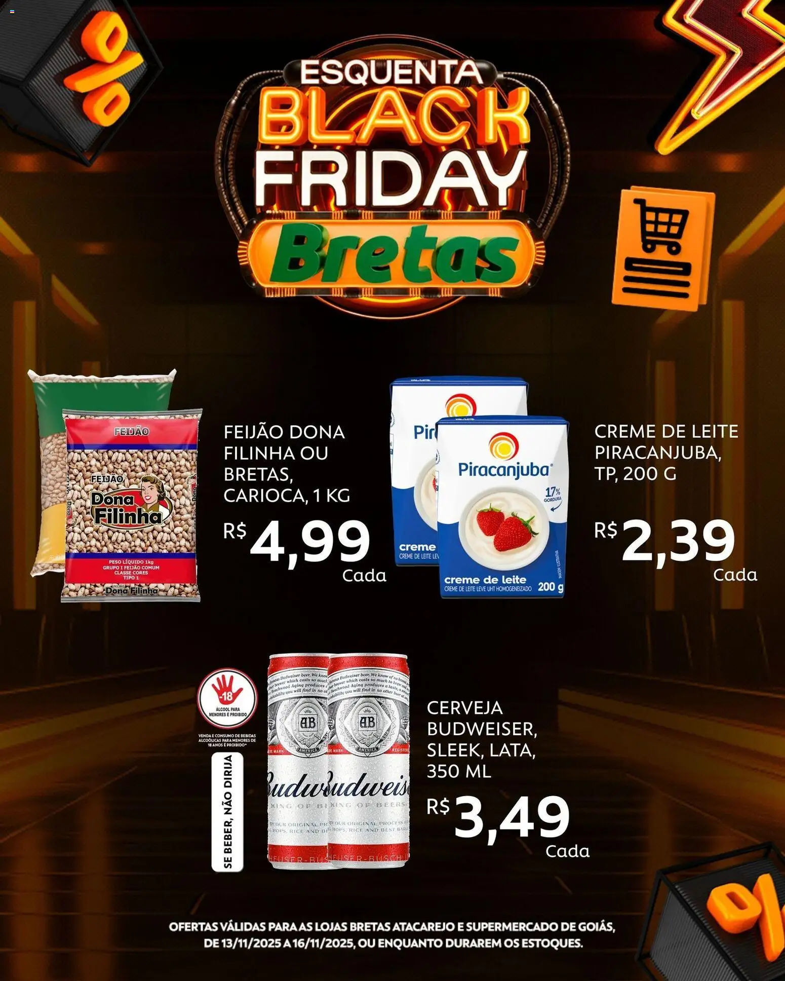 Bretas Folheto - válido de 13.11.2025 | Página: 14 | Produtos: Feijão, Leite, Creme, Creme de leite