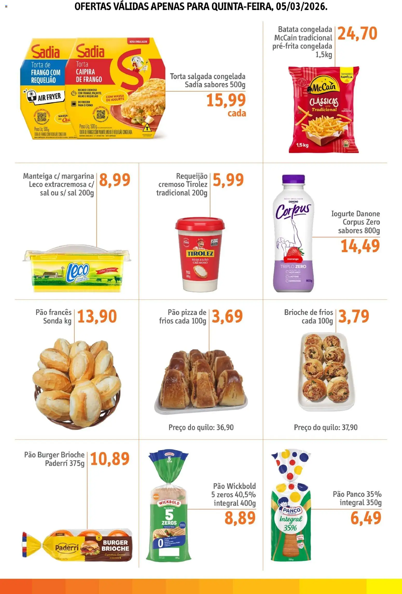 Sonda Folheto - válido de 05.03.2026 | Página: 2 | Produtos: Pizza, Batata, Frango, Pão francês