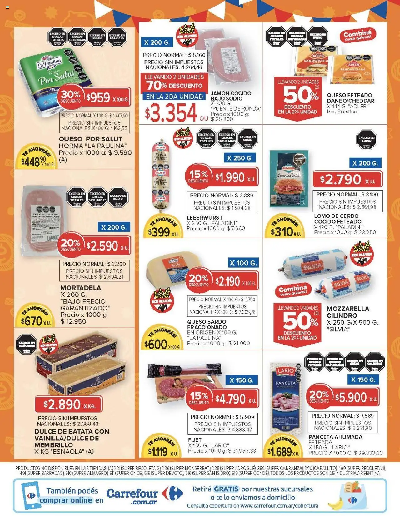 Carrefour ofertas │ válido desde el 19.08.2025 | Página: 4 | Productos: Jamón cocido, Jamón, Cerdo, Té