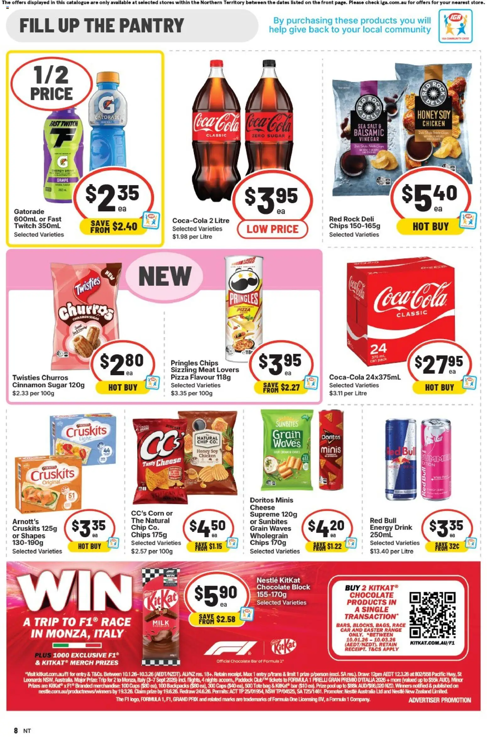 IGA catalogue - valid from 04.02.2026 | Page: 8 | Products: Cups, Milk, Chips, Salt