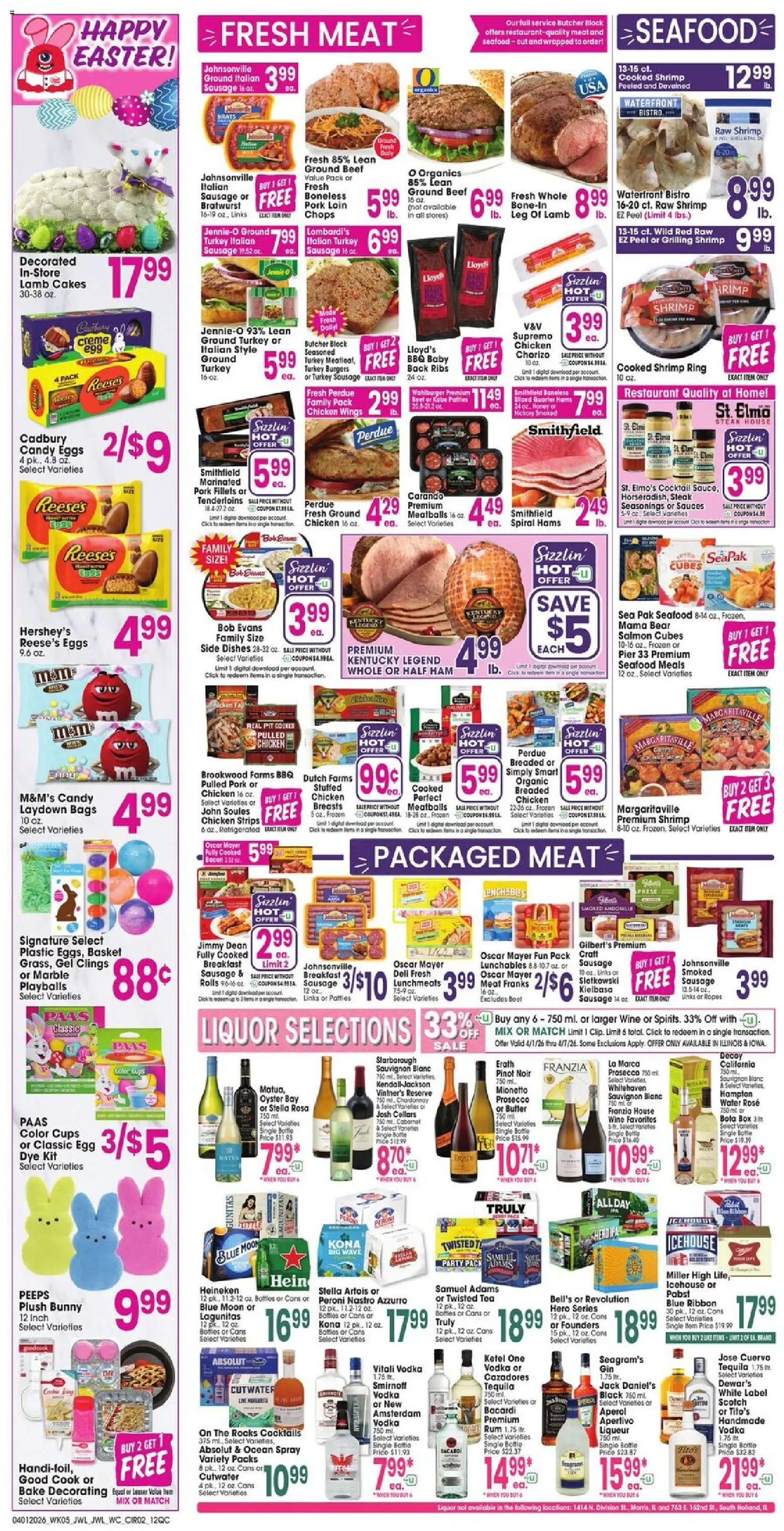 Jewel Osco Weekly Ad - IL - valid from 01.04.2026 | Page: 2 | Products: Ring, Wine, Beef, Sausage