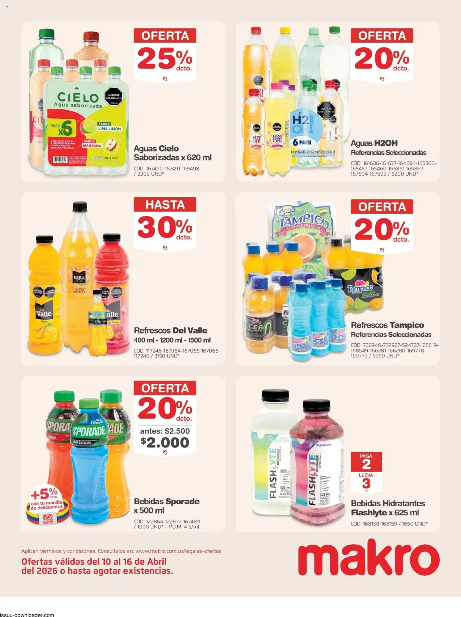 Makro revista - valida desde el 10.04.2026 | Página: 16 | Productos: Agua, Individual, Manzana, Asadera