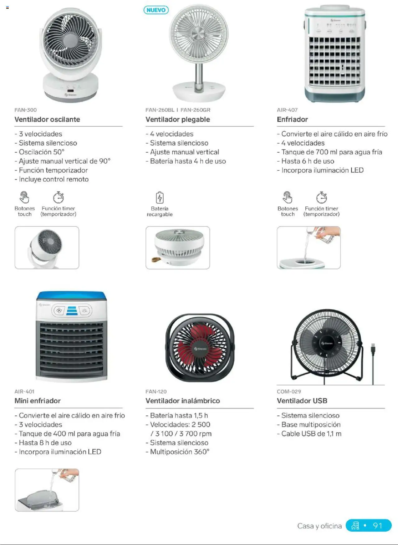 Nuevas ofertas de Steren válidas en toda la República Mexicana desde el 01.01.2025. ¡Encuentra las mejores ofertas en Steren catálogo! | Página: 109 | Productos: Ventilador, Control remoto, Cable, Batería