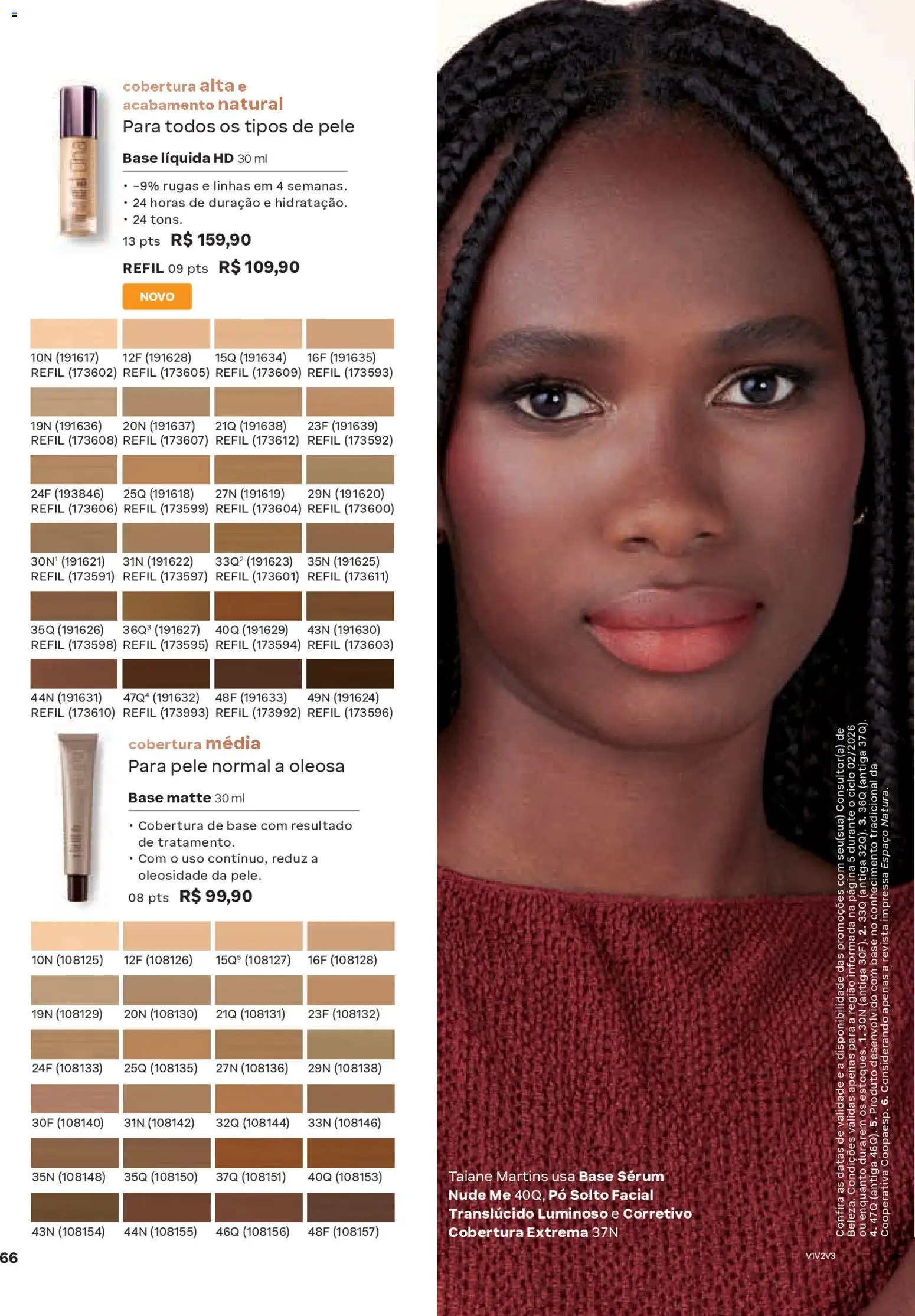 Natura Folheto - válido de 13.01.2026 | Página: 66 | Produtos: Corretivo, Pó, Base, Sérum