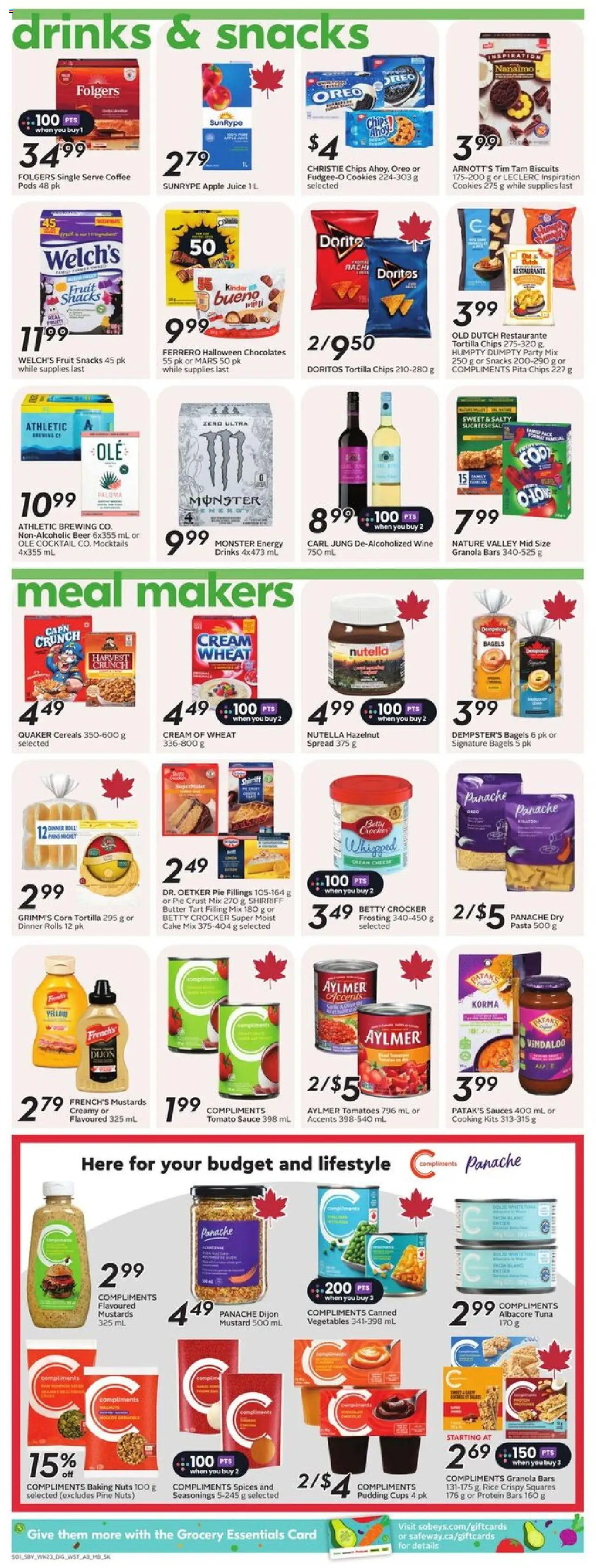 Safeway flyer valid from 02.10.2025 | Page: 12 | Products: Cereals, Cream, Cheese, Coffee