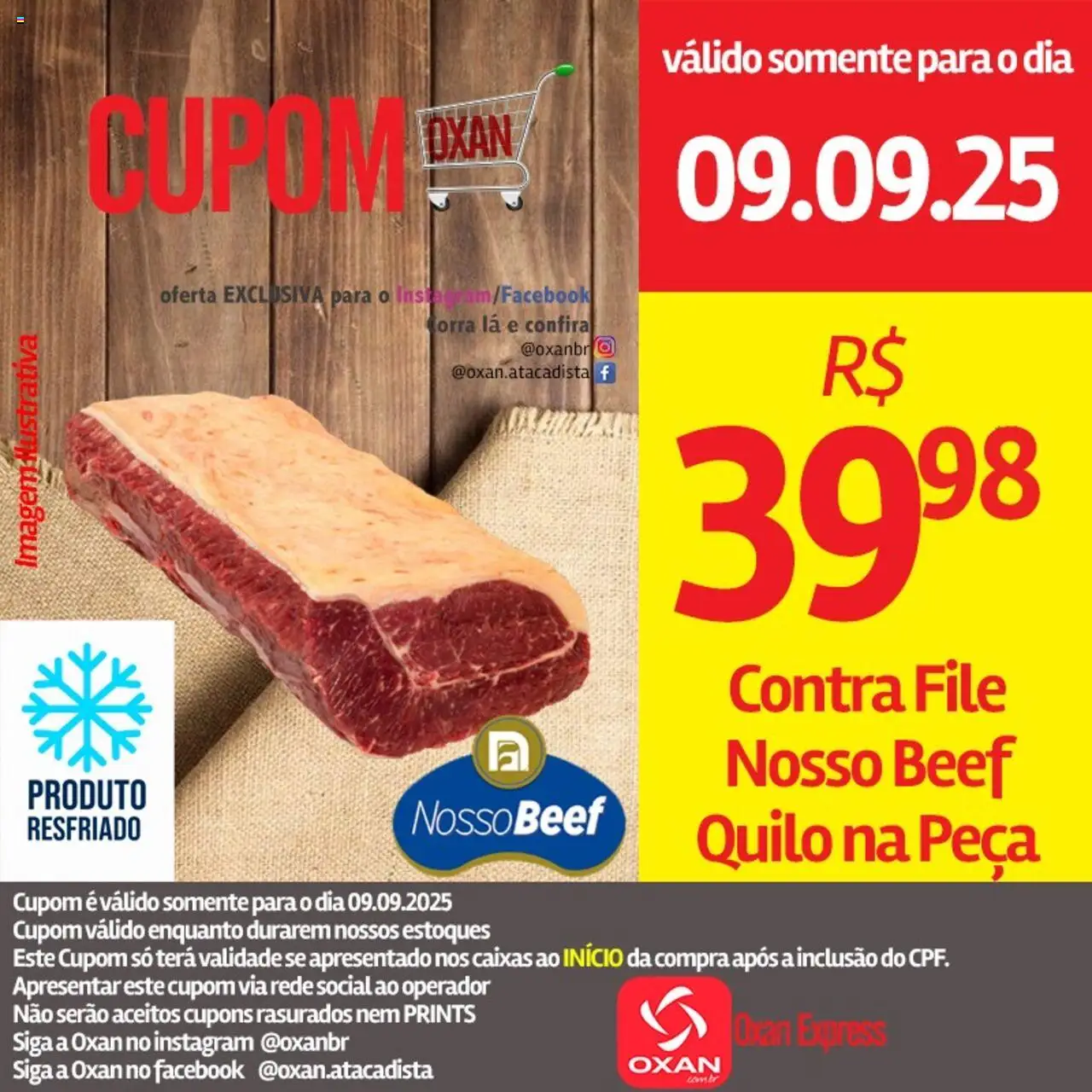 Oxan Atacadista Folheto - válido de 09.09.2025 | Página: 1 | Produtos: Contra filé