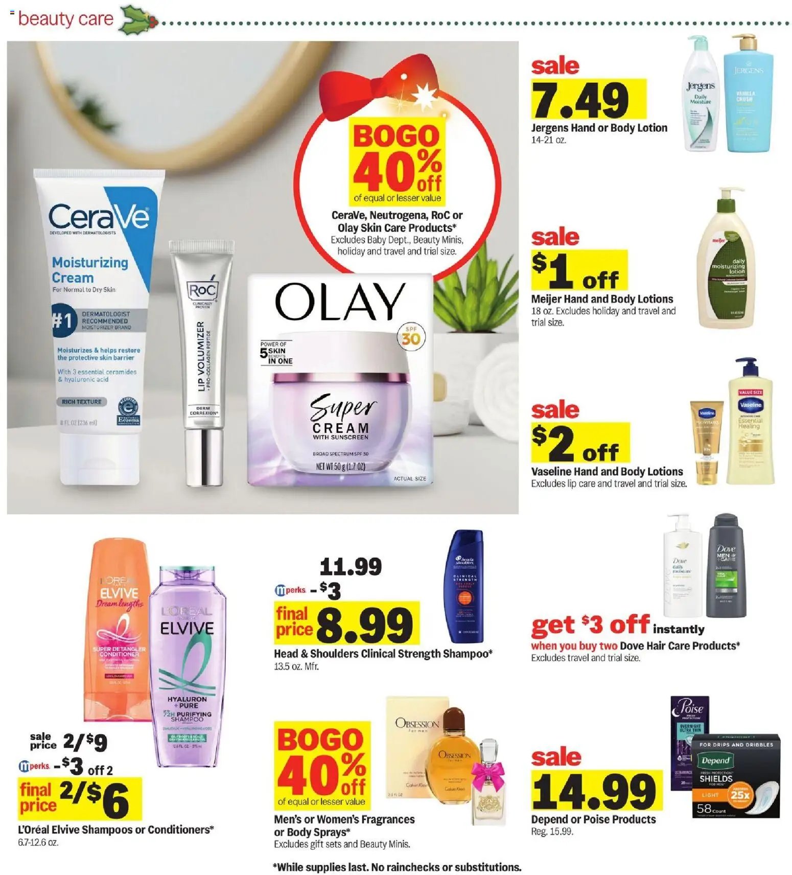 Meijer Weekly Ad - MI - valid from 10.12.2025 | Page: 33 | Products: Shampoo, Conditioner, Sunscreen, Cream