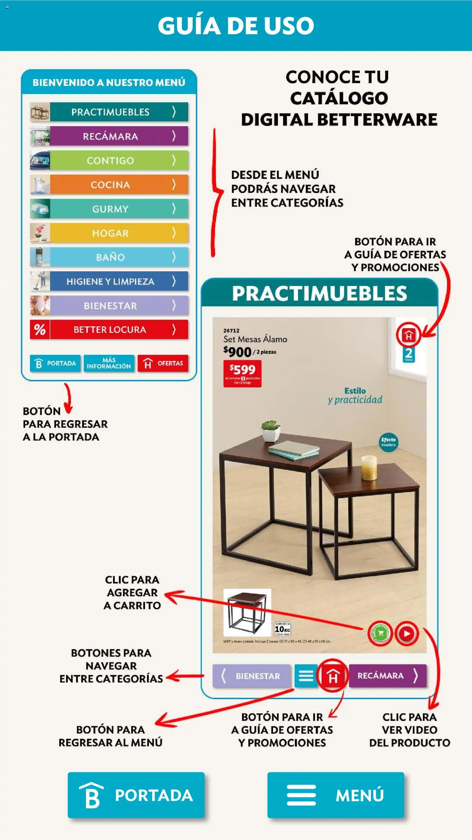 Nuevas ofertas de Betterware válidas en toda la República Mexicana desde el 02.03.2026. ¡Encuentra las mejores ofertas en Betterware campaña 3 2026! | Página: 114 | Productos: Cocina, Baño, Video