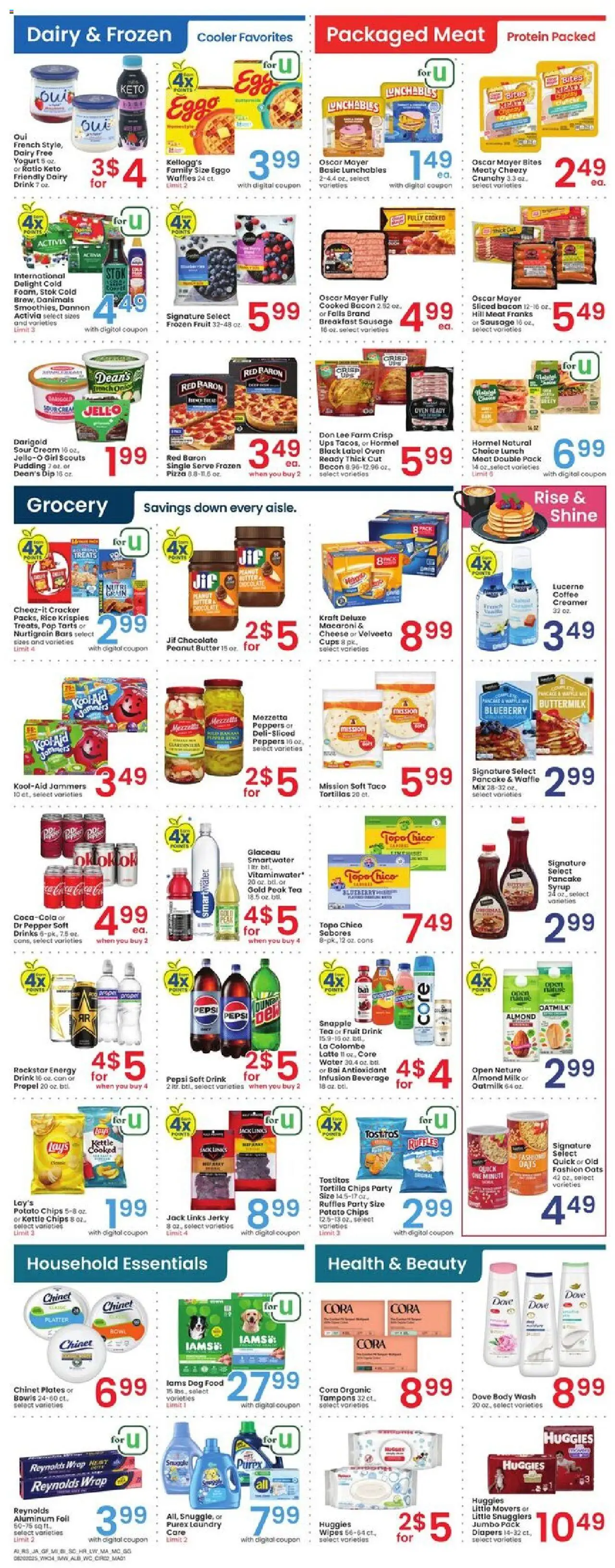 Albertsons Weekly Ad - valid from 20.08.2025 | Page: 3 | Products: Butter, Chips, Body Wash, Sausage