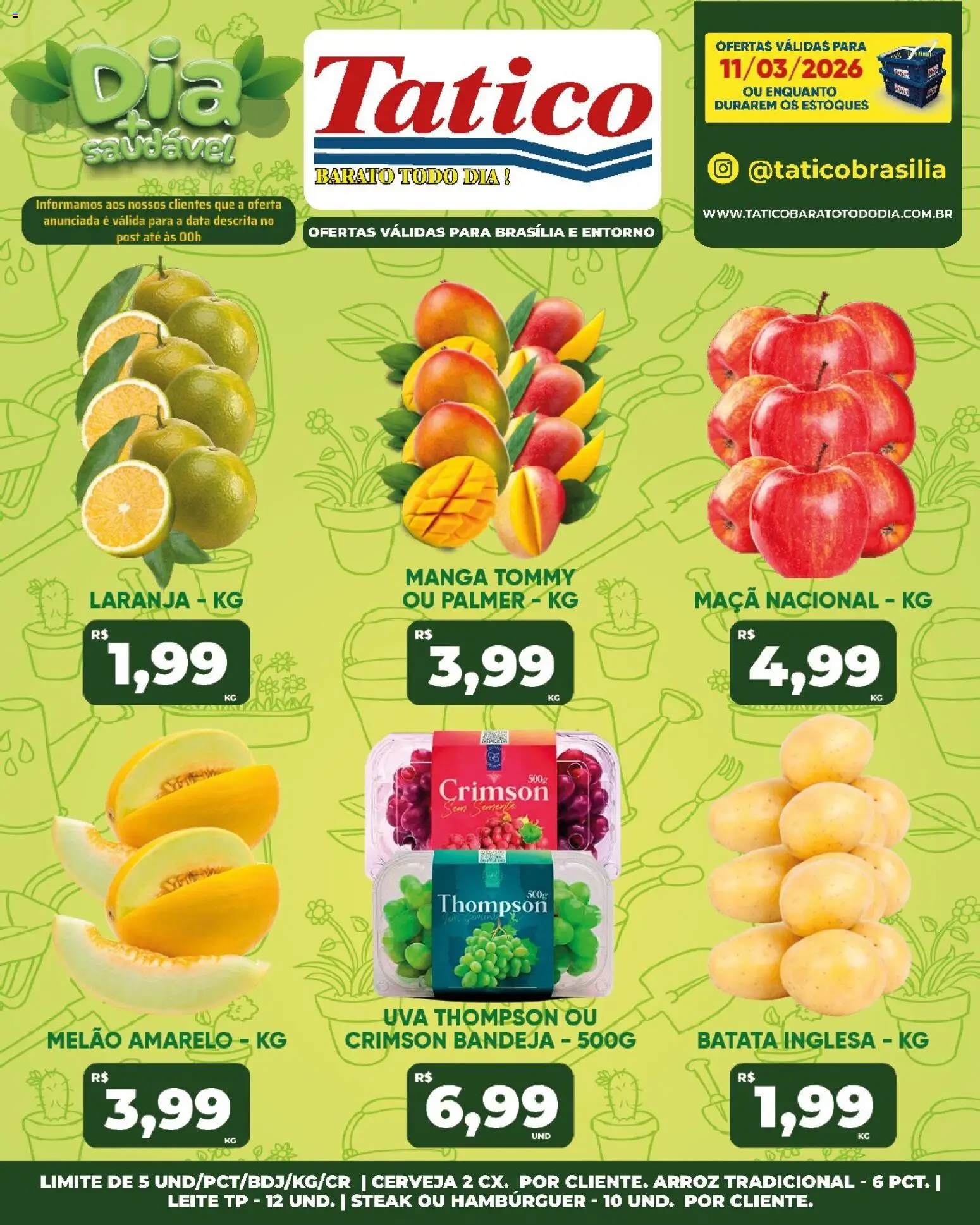 Tatico Folheto - válido de 11.03.2026 | Página: 16 | Produtos: Leite, Cerveja, Arroz, Batata