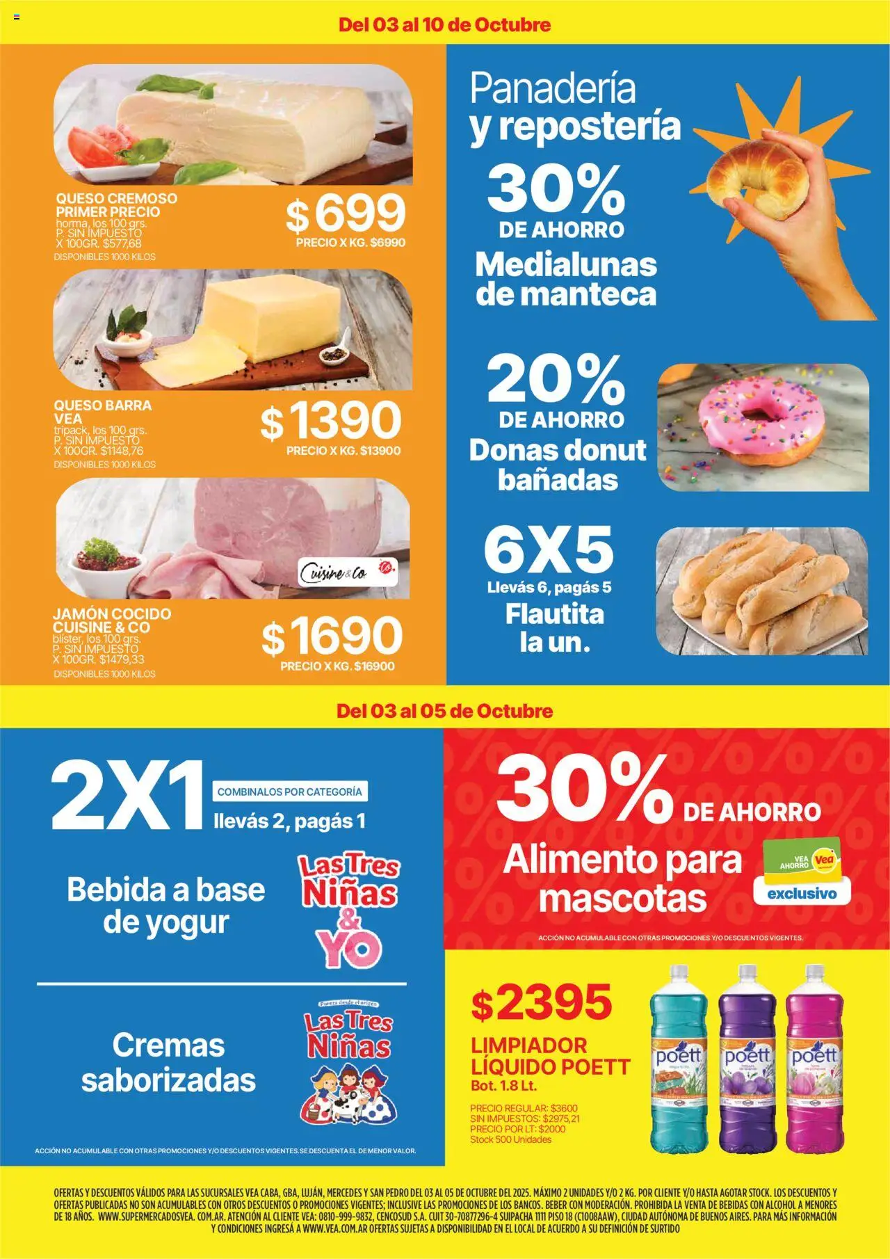 Vea - Oferta fin de semana │ válido desde el 03.10.2025 | Página: 2 | Productos: Jamón cocido, Manteca, Queso, Yogur