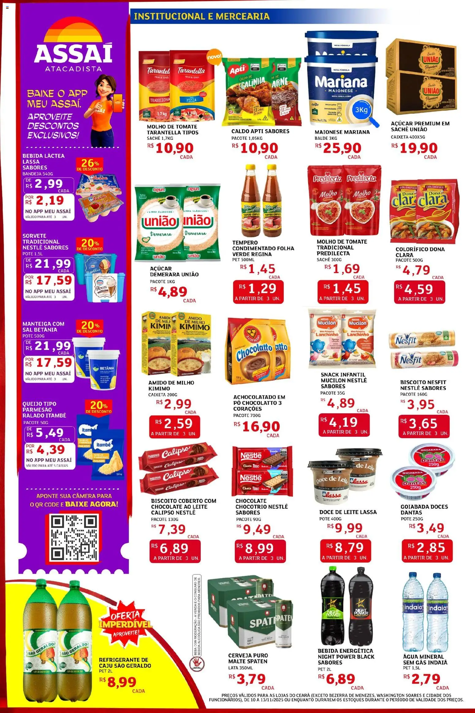 Assaí Atacadista Folheto - válido de 10.11.2025 | Página: 2 | Produtos: Leite, Chocolate, Maionese, Goiabada