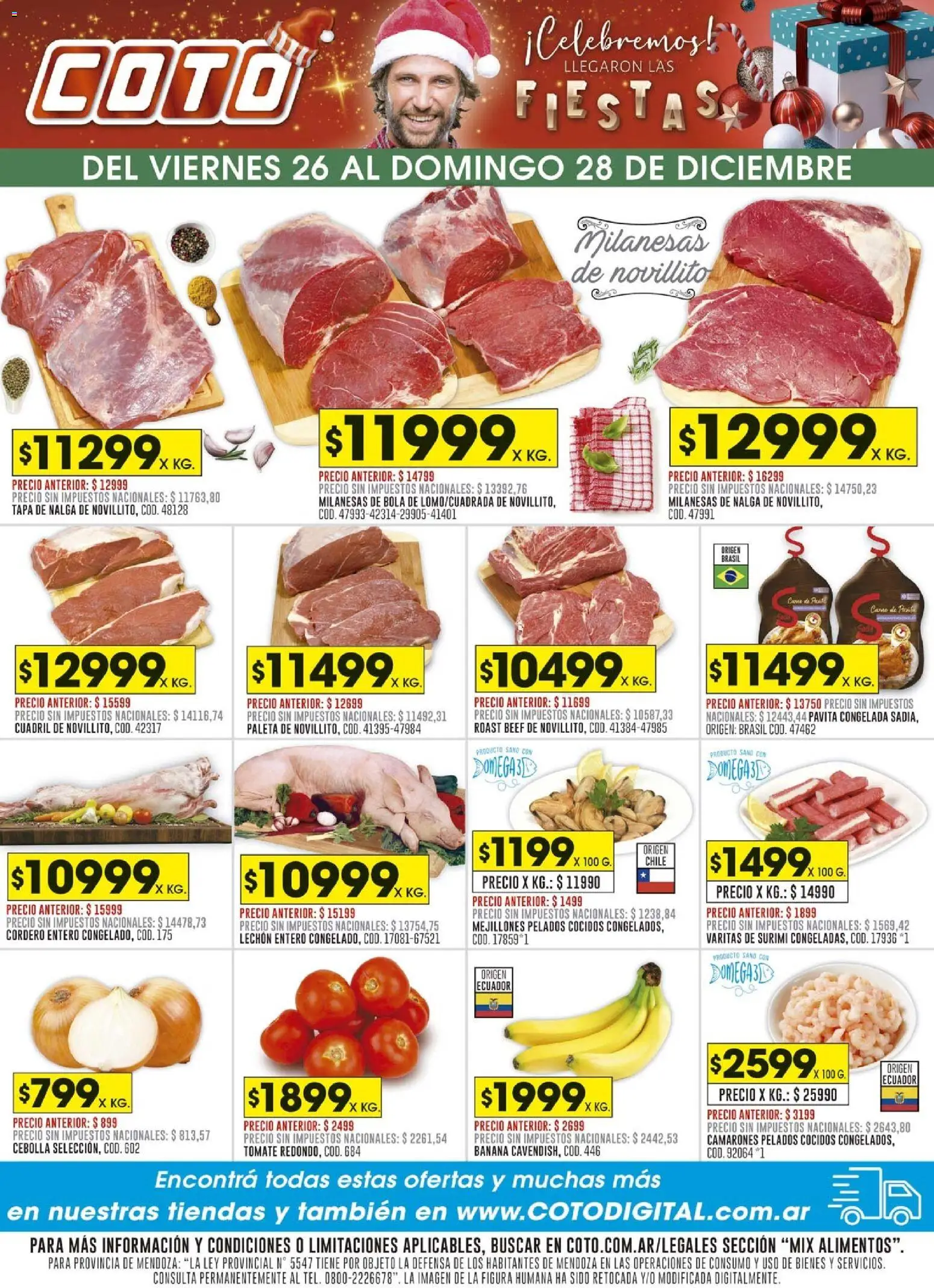 Coto - Mix │ válido desde el 26.12.2025 | Página: 1 | Productos: Cebolla, Banana, Paleta, Tomate