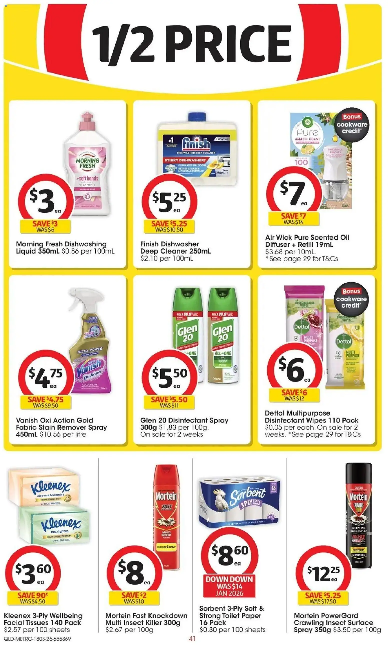 Coles catalogue - valid from 18.03.2026 | Page: 41 | Products: Oil, Toilet paper, Dishwasher, Tissues
