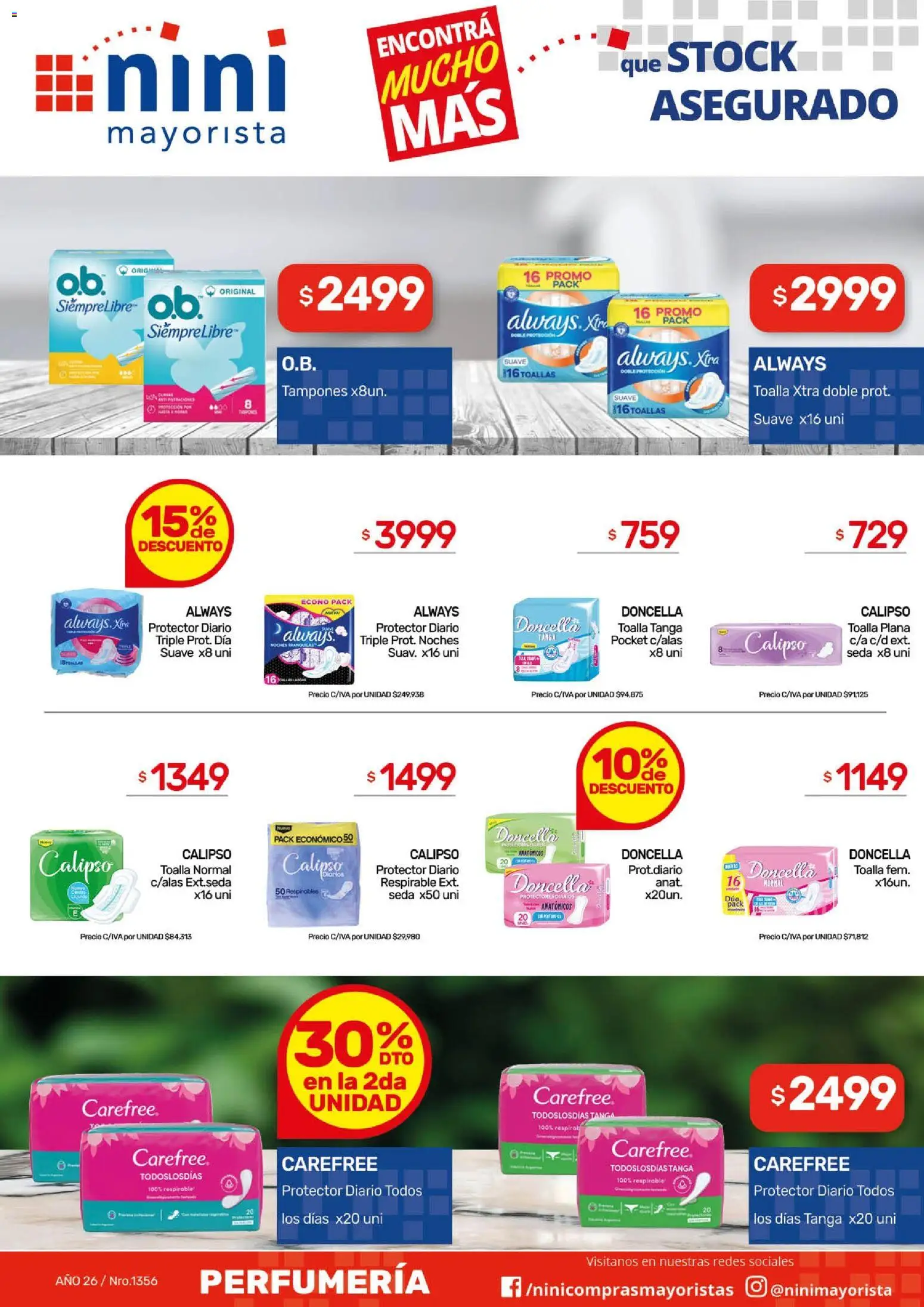 NINI Mayorista ofertas │ válido desde el 20.04.2026 | Página: 6 | Productos: Tampones, Toalla, Toallas, Protectores diarios