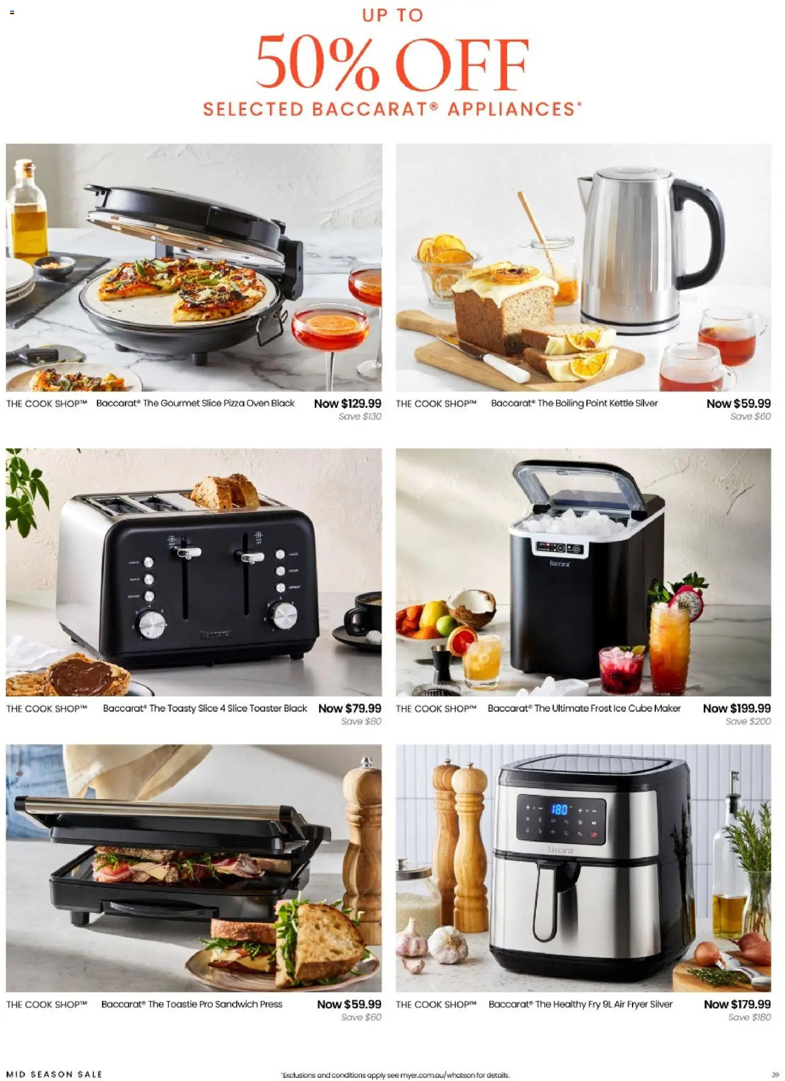 Myer catalogue - valid from 04.03.2026 | Page: 20 | Products: Pizza, Oven, Press, Toaster