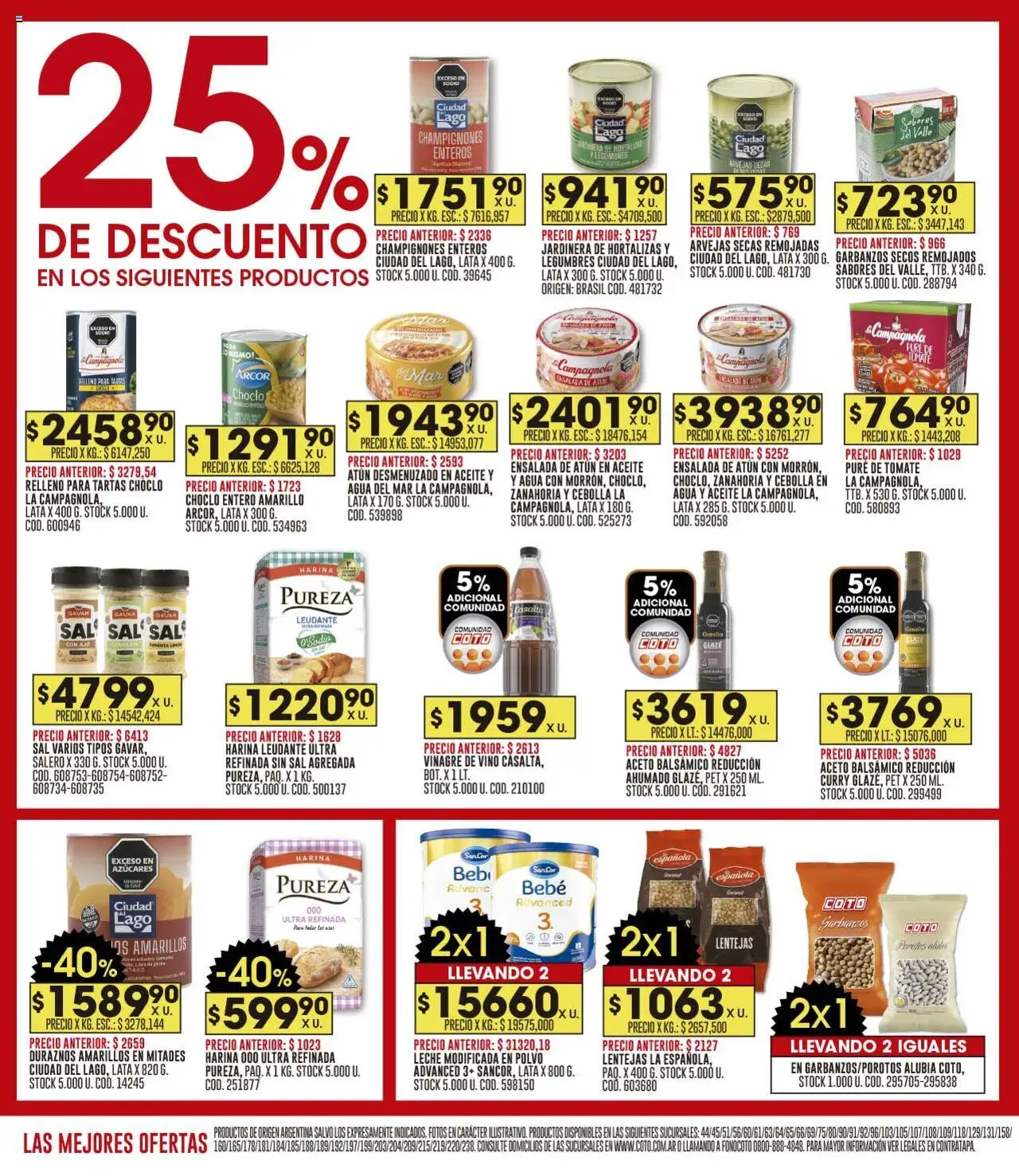 Coto ofertas │ válido desde el 04.08.2025 | Página: 10 | Productos: Harina, Aceto, Garbanzos, Zanahoria