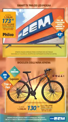 Lojas Cem Folheto - válido de 01.09.2025 | Página: 4 | Produtos: Bicicleta, smart TV, Tv, Disco