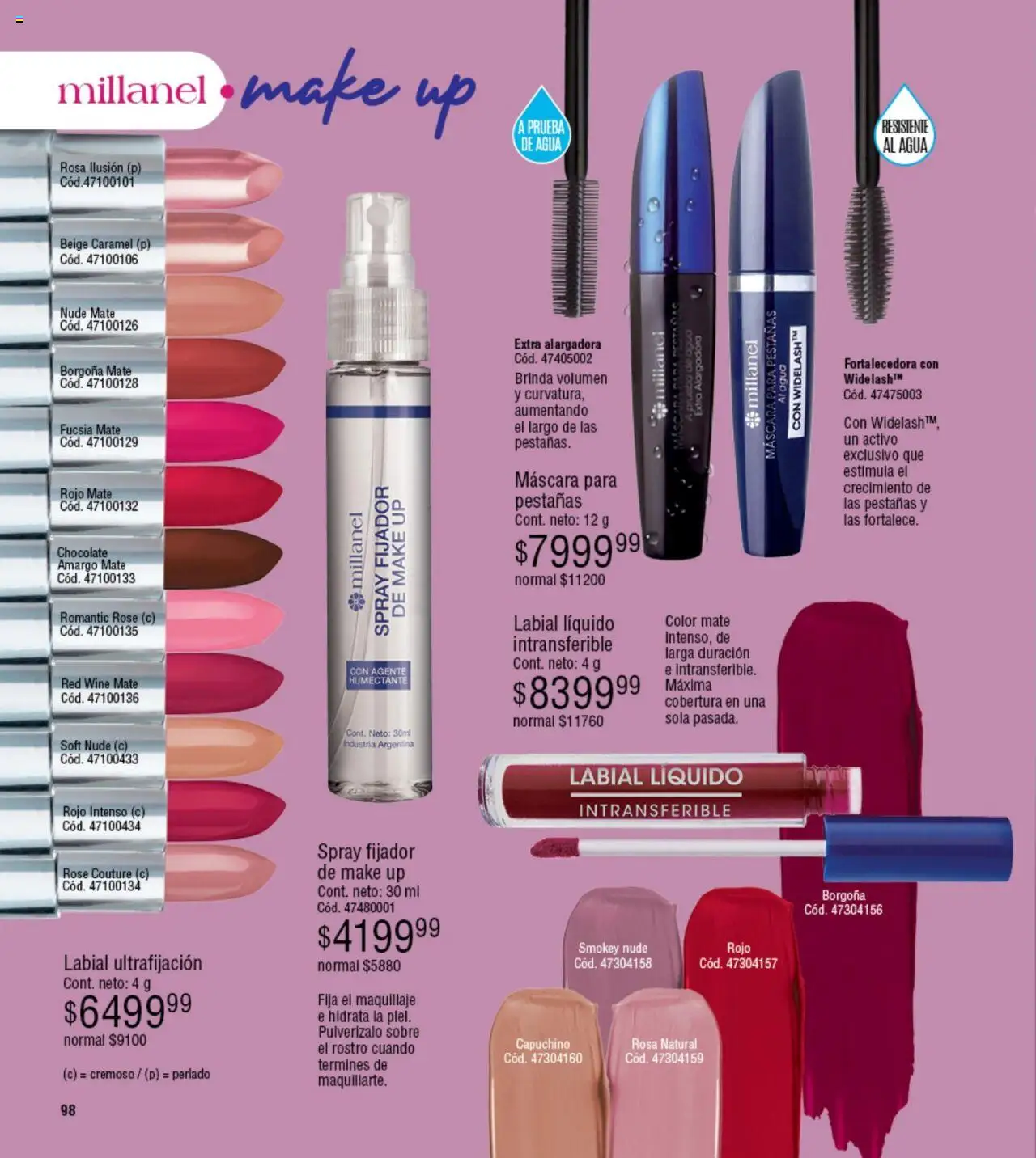 Millanel catálogo │ válido desde el 23.06.2025 | Página: 98 | Productos: Sobre, Maquillaje, Máscara, Fijador