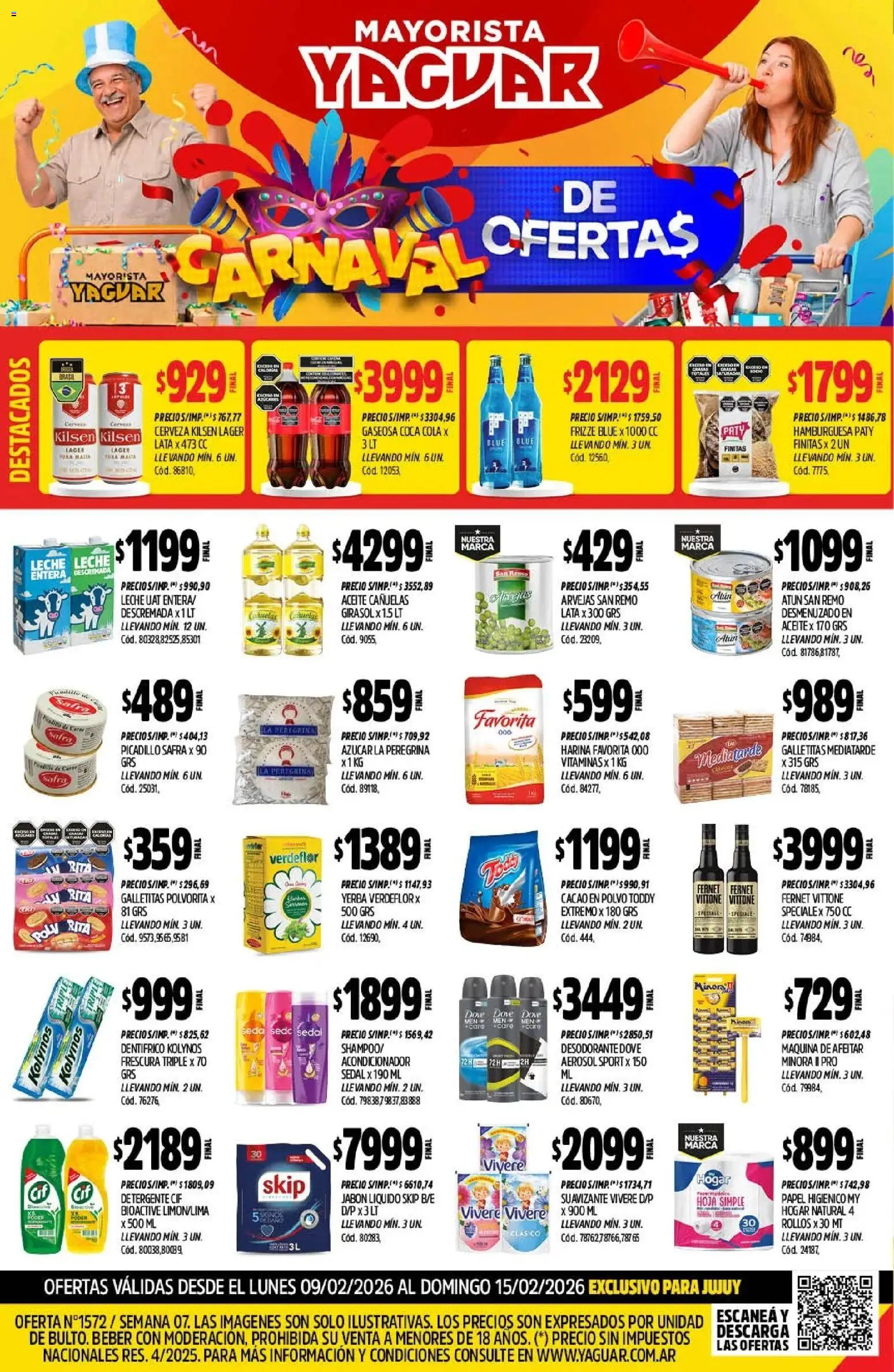 Yaguar - Oferta Semanal Jujuy │ válido desde el 09.02.2026 | Página: 1 | Productos: Maquina de afeitar, Jabón líquido, Arvejas, Atún