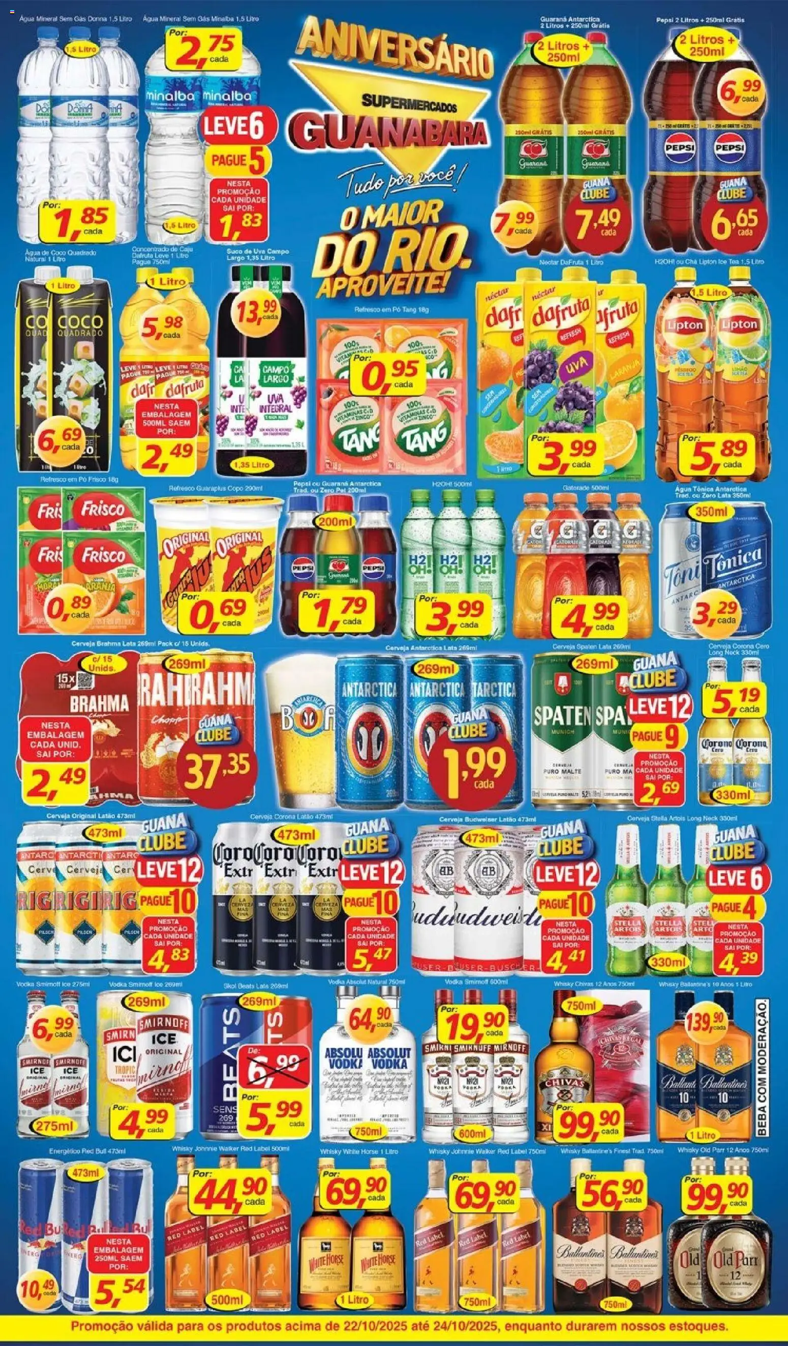 Supermercados Guanabara Folheto - válido de 22.10.2025 | Página: 7 | Produtos: Caju, Guaraná, Cerveja, Chá