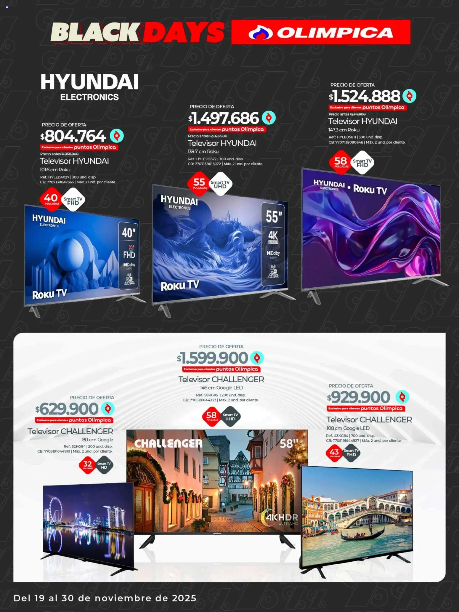 Olímpica revista - valida desde el 19.11.2025 | Página: 4 | Productos: Televisor, Audio