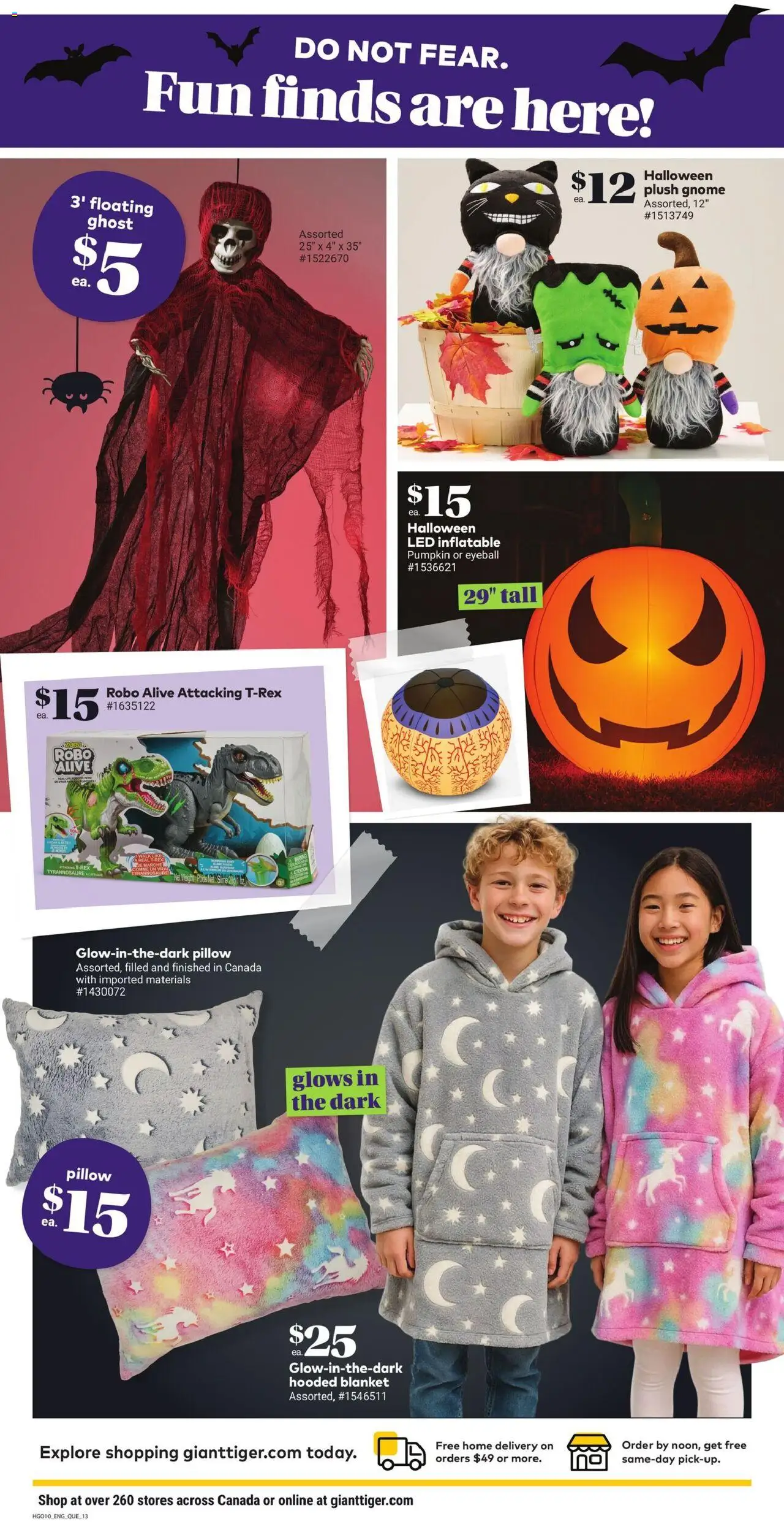 Giant Tiger flyer valid from 08.10.2025 | Page: 15 | Products: Pillow, Blanket, Pumpkin