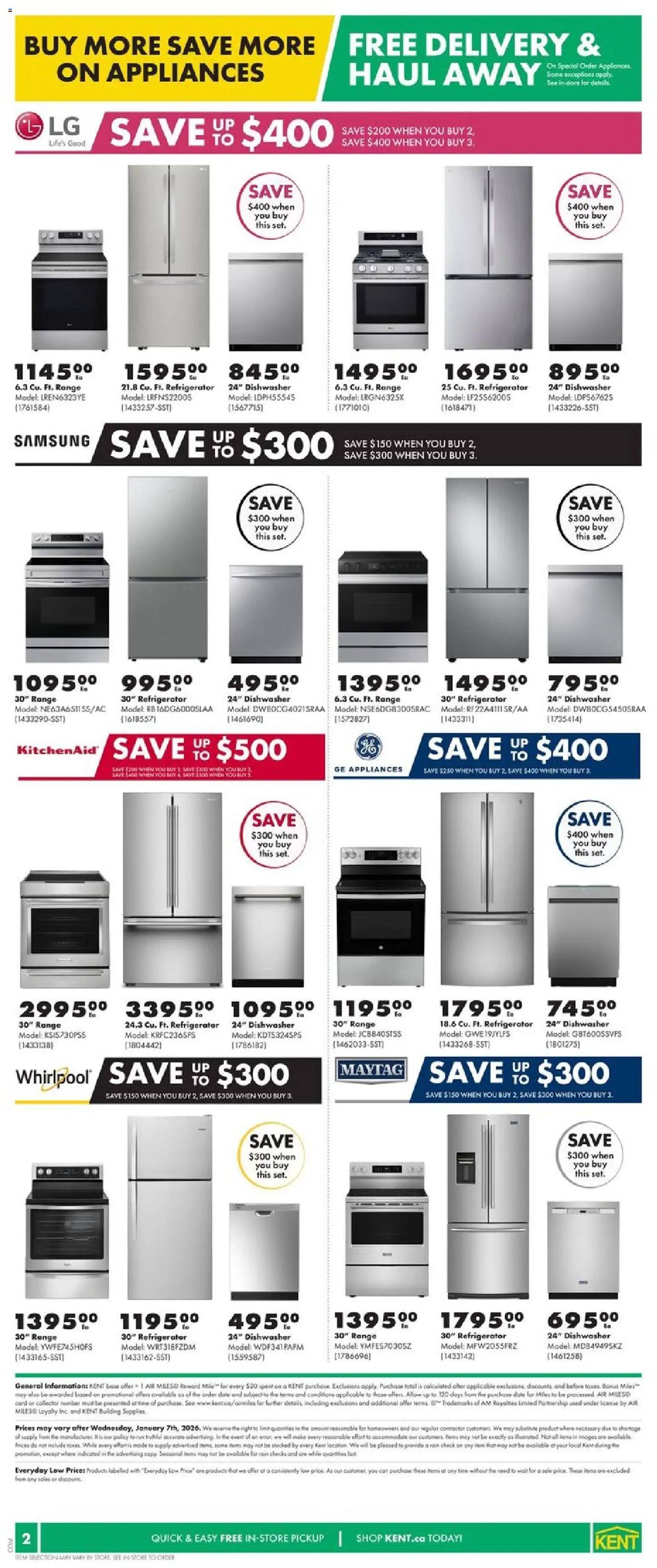Kent flyer valid from 25.12.2025 | Page: 2 | Products: Refrigerator, Dishwasher