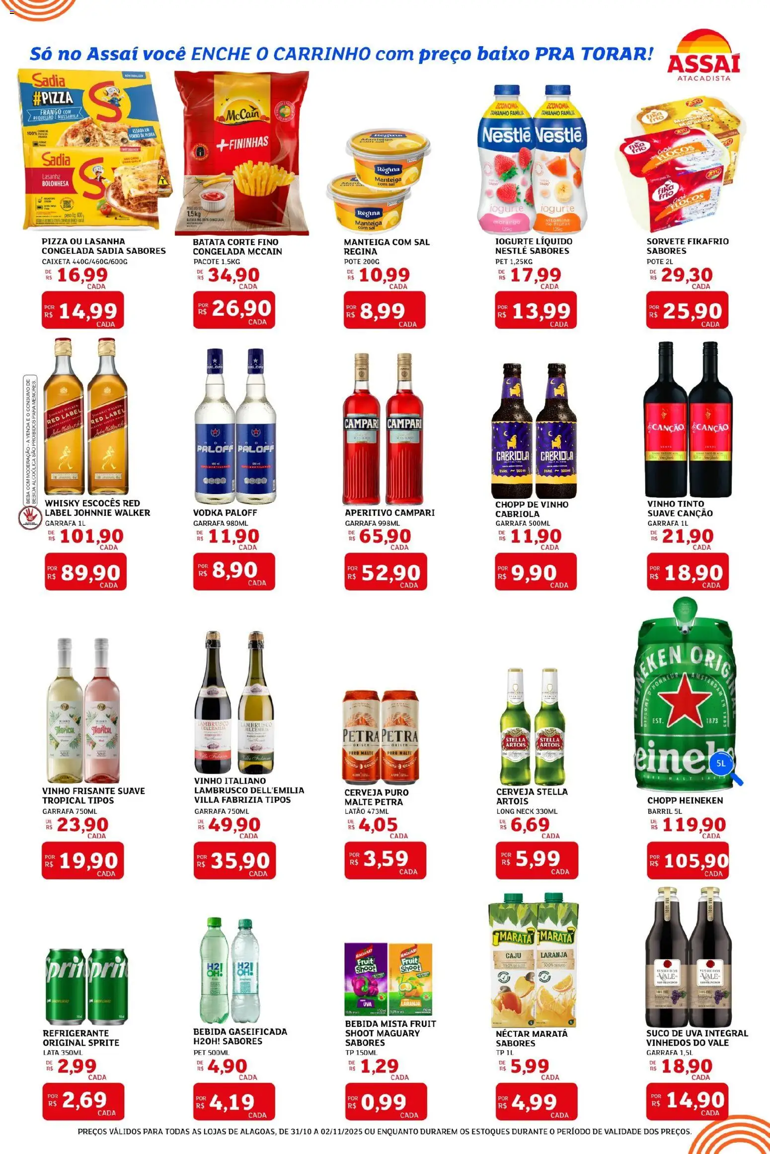 Assaí Atacadista Folheto - válido de 31.10.2025 | Página: 2 | Produtos: Iogurte, Heineken, Lasanha, Flocos