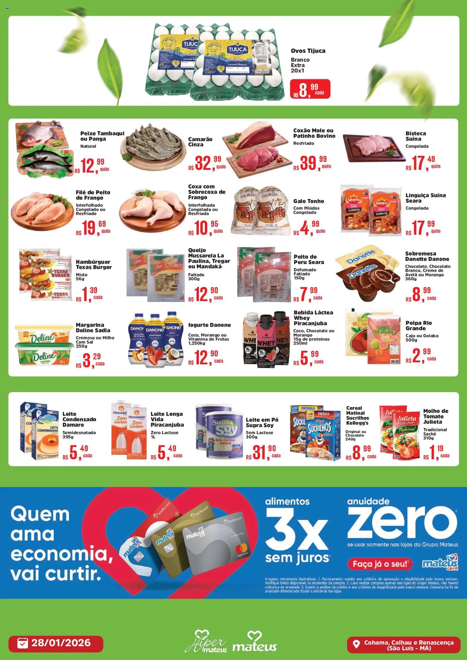Mateus Folheto - válido de 28.01.2026 | Página: 2 | Produtos: Banco, Queijo, Faca, Chocolate