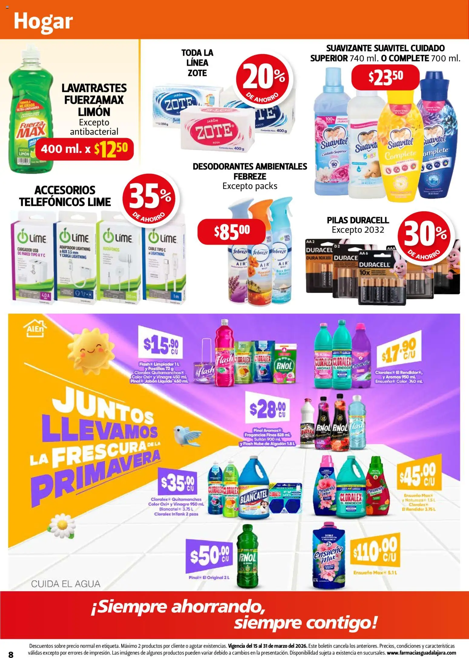 Nuevas ofertas de Farmacia Guadalajara válidas en toda la República Mexicana desde el 15.03.2026. ¡Encuentra las mejores ofertas en Farmacia Guadalajara catálogo! | Página: 8 | Productos: Quitamanchas, Limón, Cable, Jabón