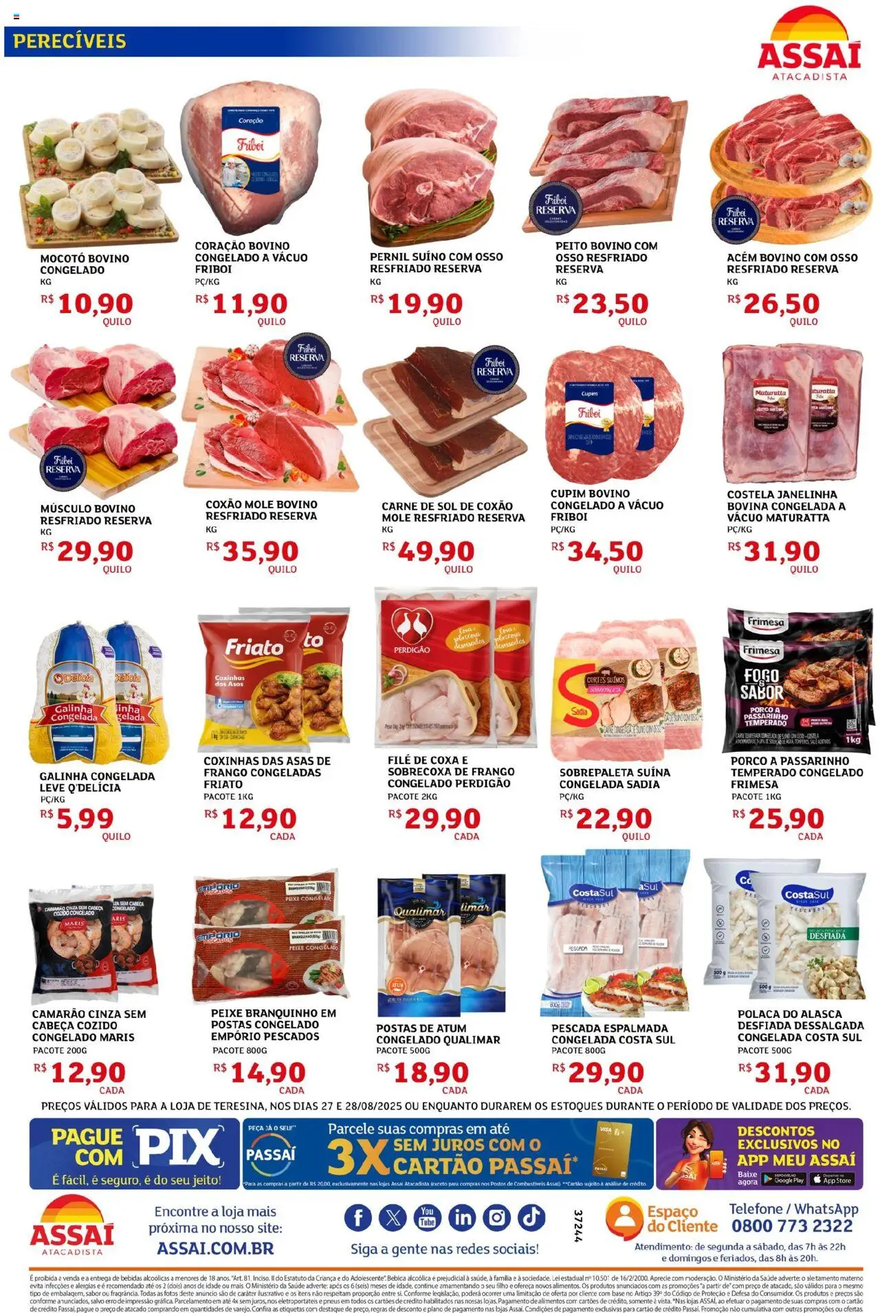 Assaí Atacadista Folheto - válido de 27.08.2025 | Página: 2 | Produtos: Acém, Camarão, Pneus, Frango