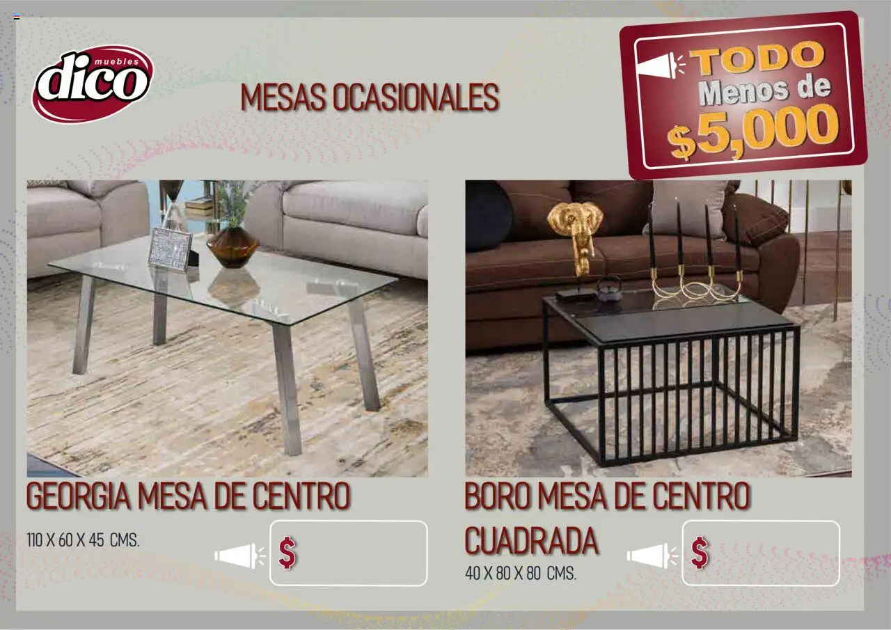 Nuevas ofertas de Muebles Dico válidas en toda la República Mexicana desde el 12.02.2025. ¡Encuentra las mejores ofertas en Muebles Dico catálogo Todo Menos! | Página: 41 | Productos: Mesa de centro, Mesa
