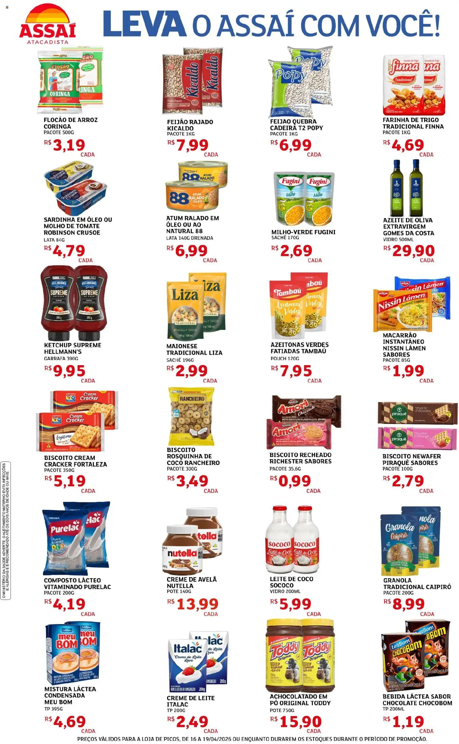 Assaí Atacadista Folheto - válido de 16.04.2026 | Página: 2 | Produtos: Ketchup, Creme de leite, Cream cracker, Avelã