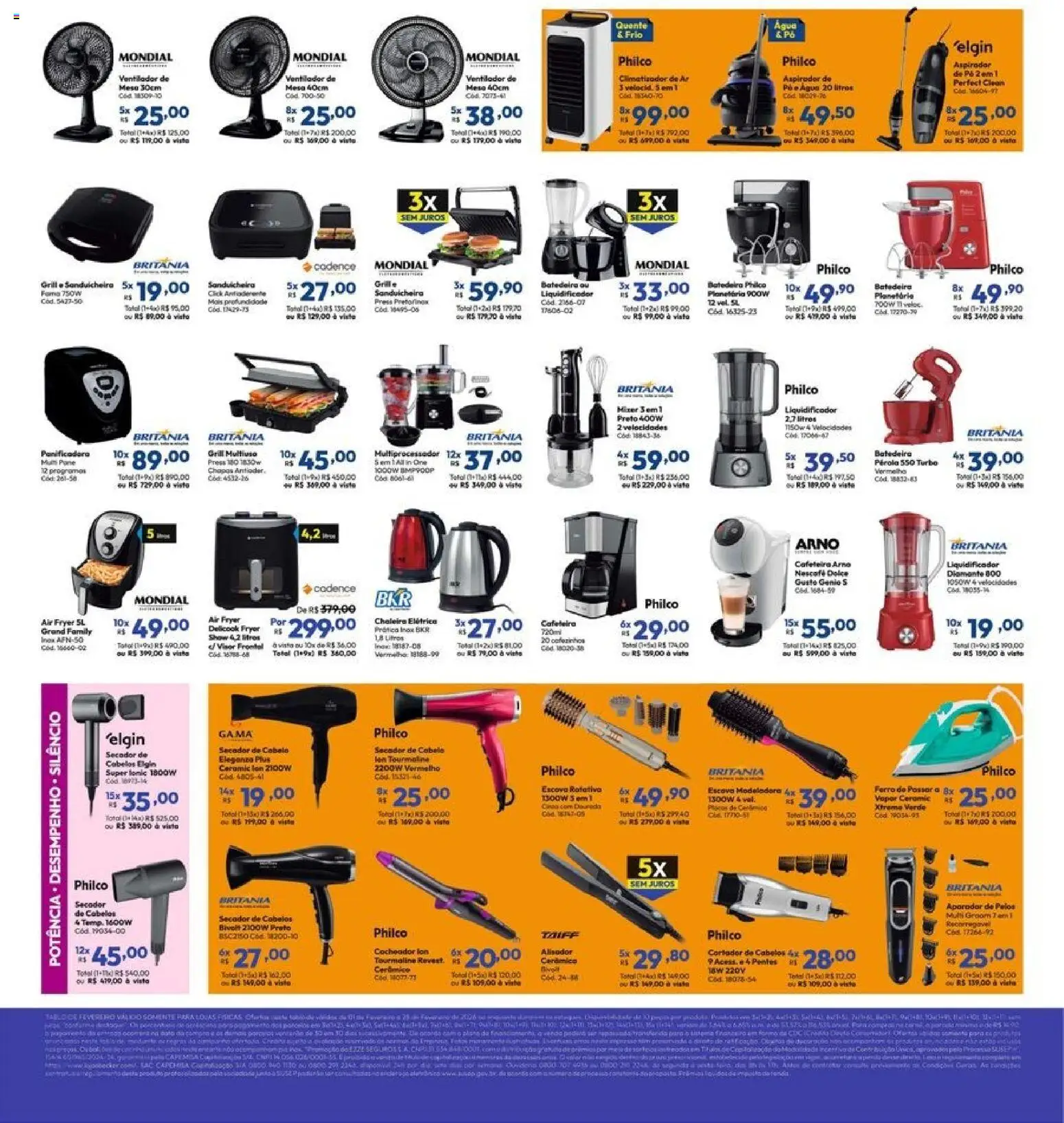 Lojas Becker Folheto - válido de 01.02.2026 | Página: 2 | Produtos: Secador, Secador de cabelo, Sanduicheira, Cortador