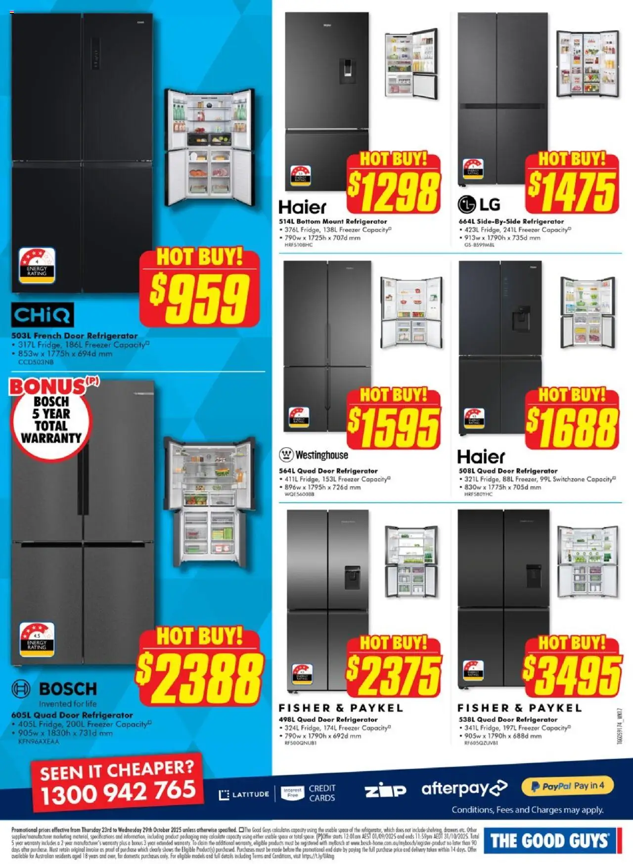 The Good Guys catalogue - valid from 22.10.2025 | Page: 5 | Products: Door, Date, Domestic, Refrigerator