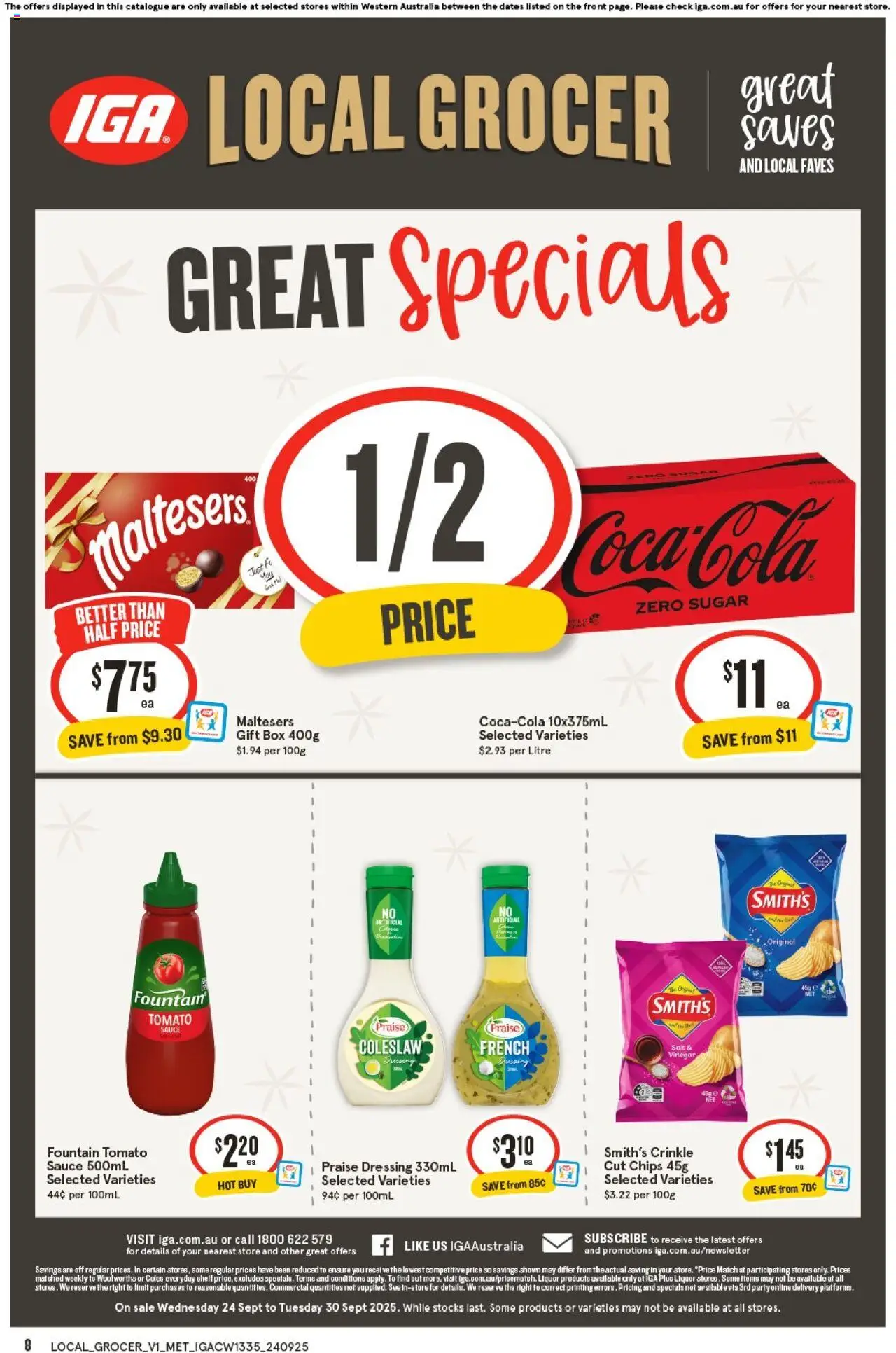 IGA catalogue - valid from 24.09.2025 | Page: 2 | Products: Box, Chips, Fountain, Vinegar