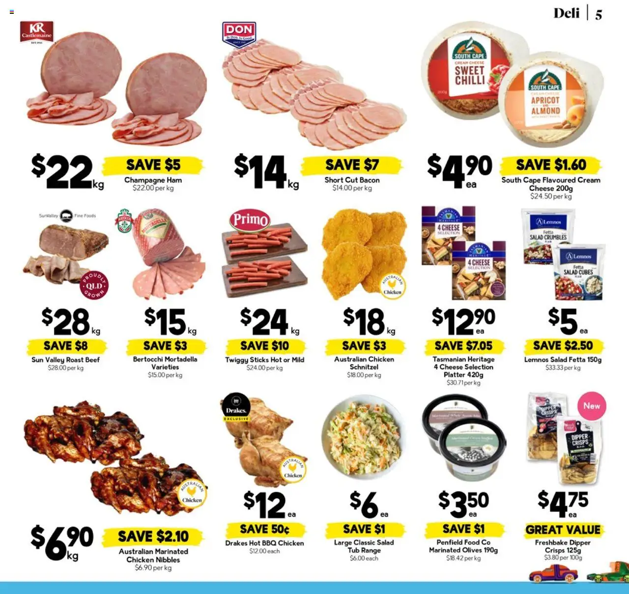 Drakes catalogue - valid from 22.10.2025 | Page: 5 | Products: Cheese, Chicken, Salad, Chilli