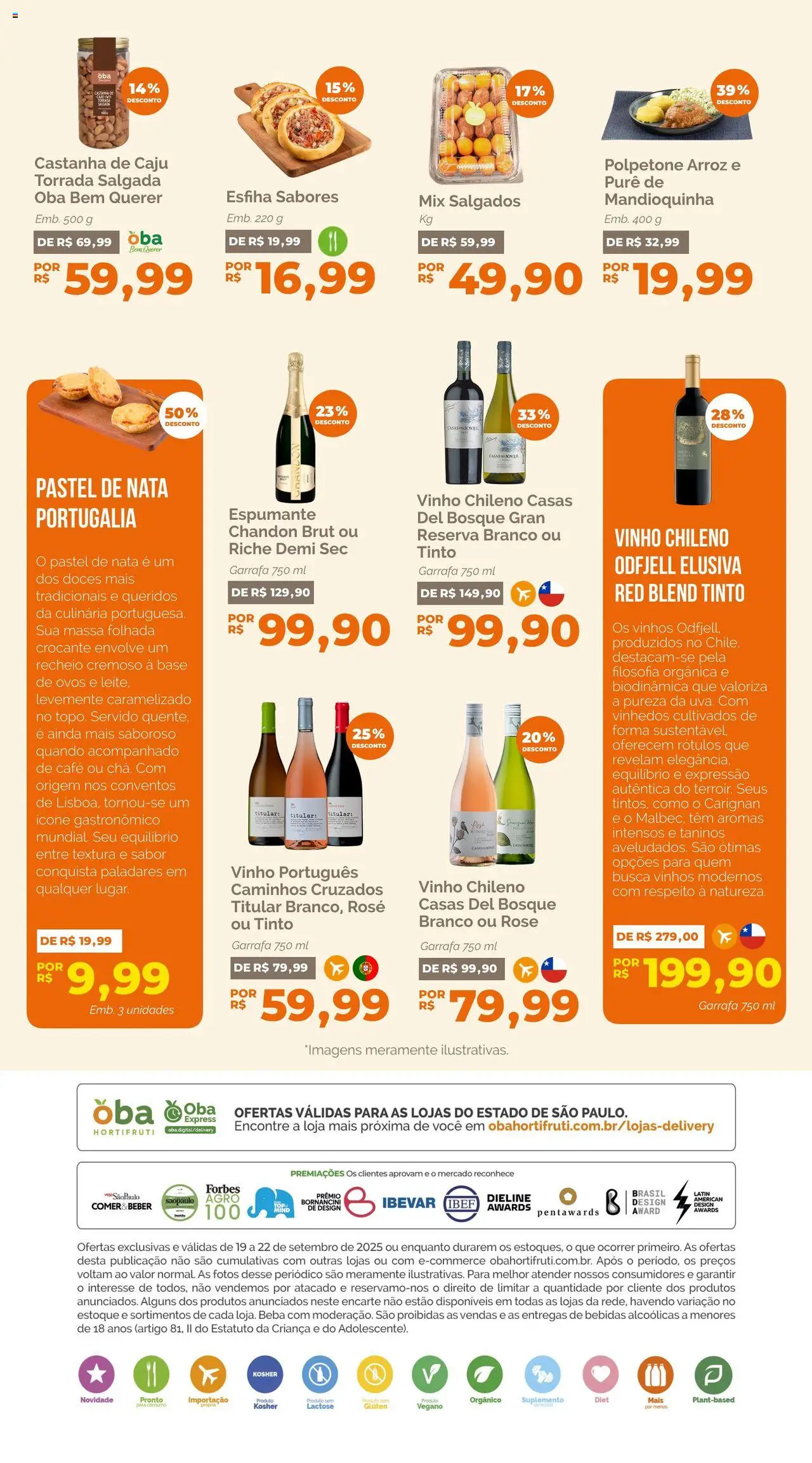 Oba Hortifruti Folheto - válido de 19.09.2025 | Página: 7 | Produtos: Caju, Mandioquinha, Vinho, Doces