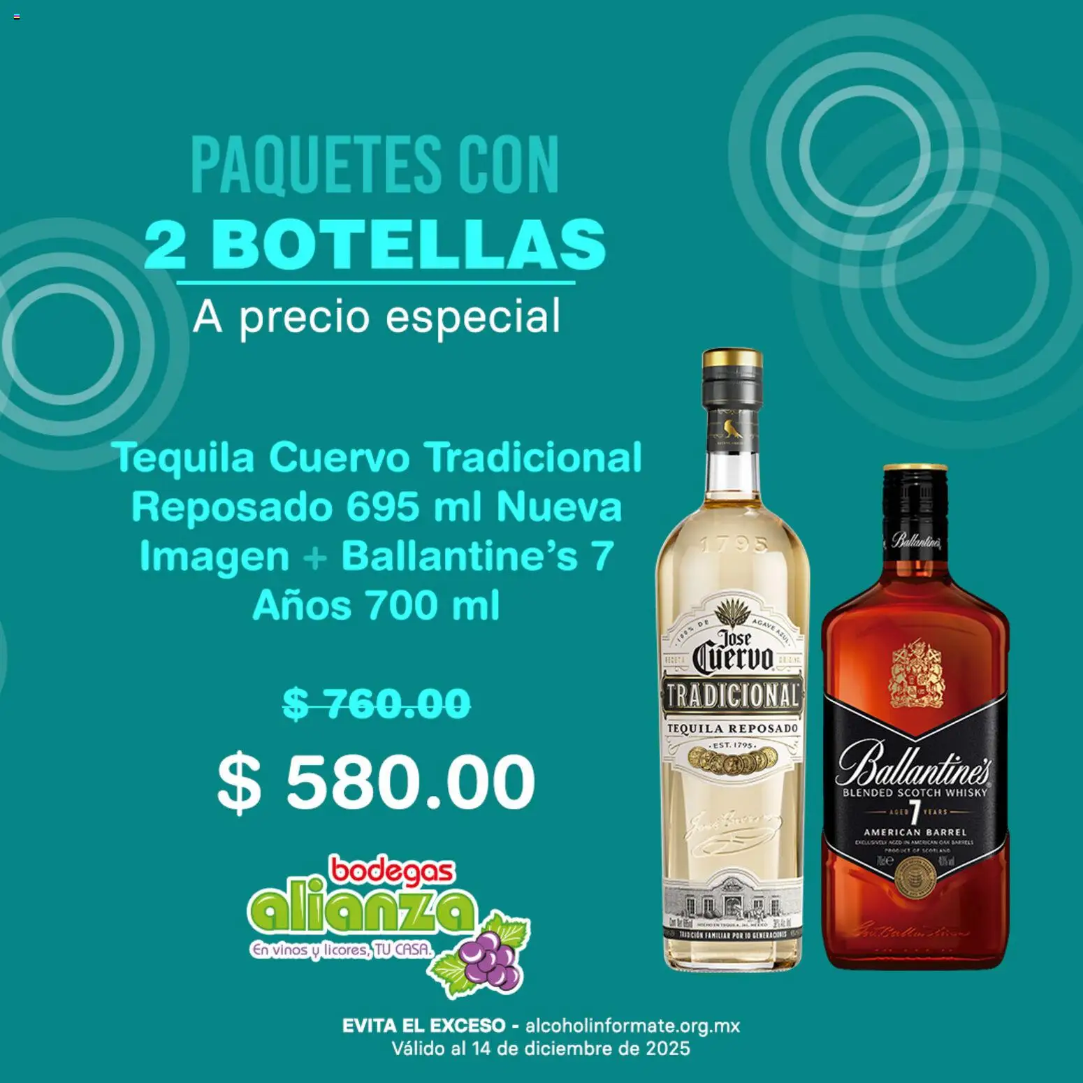 Nuevas ofertas de Bodegas Alianza válidas en toda la República Mexicana desde el 10.12.2025. ¡Encuentra las mejores ofertas en Bodegas Alianza catálogo Los combos perfectos ! | Página: 4 | Productos: Tequila, Whisky