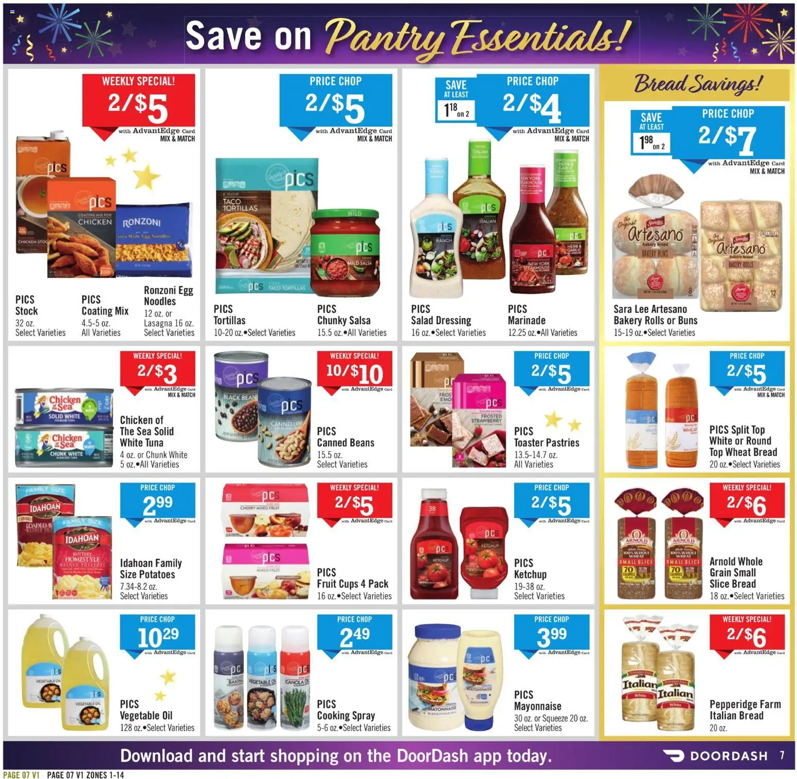 Price Chopper Weekly Ad - valid from 28.12.2025 | Page: 7 | Products: Bread, Ketchup, Potatoes, Water