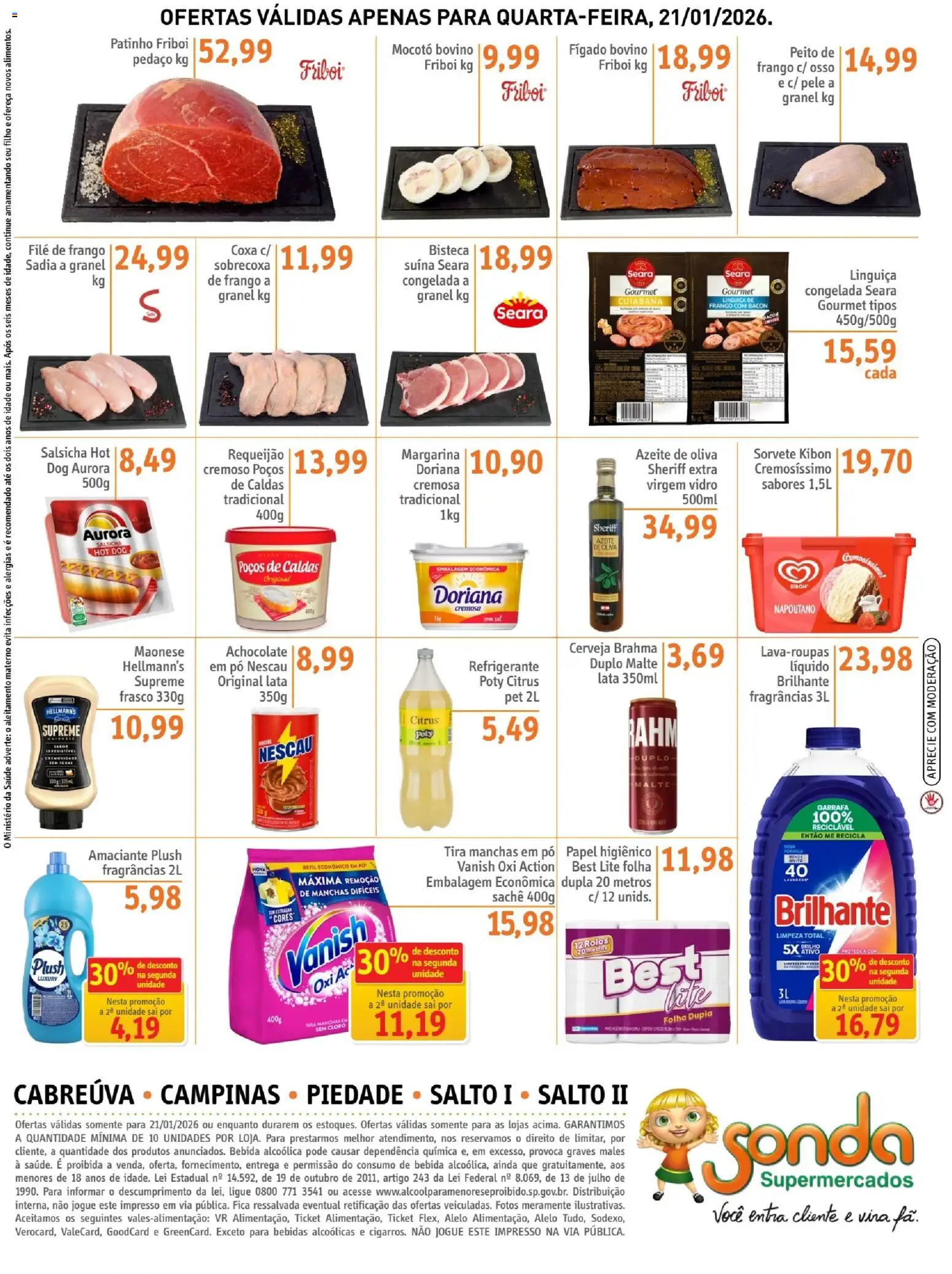 Sonda Folheto - válido de 21.01.2026 | Página: 4 | Produtos: Pó, Salsicha, Refrigerante, Frango