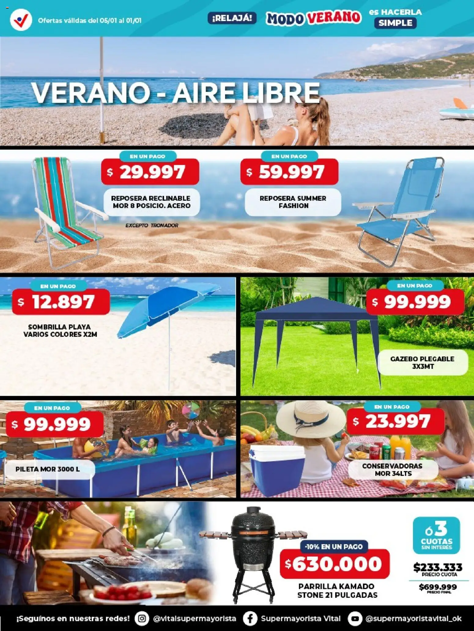 Vital - Especial de nonfood │ válido desde el 05.01.2026 | Página: 3 | Productos: Reposera, Parrilla, Gazebo, Pileta