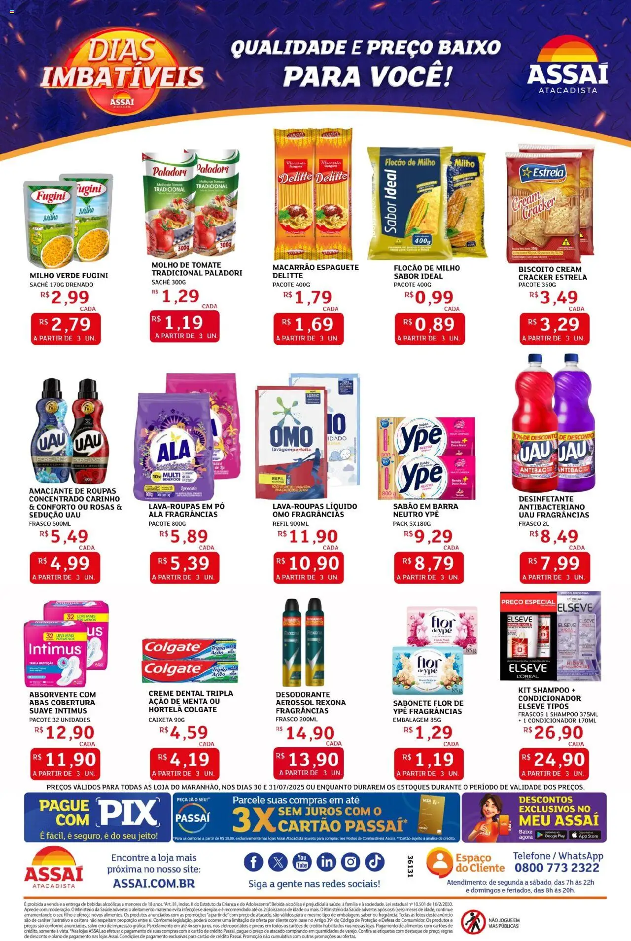 Assaí Atacadista Folheto - válido de 30.07.2025 | Página: 2 | Produtos: Shampoo, Hortelã, Milho verde, Pneus